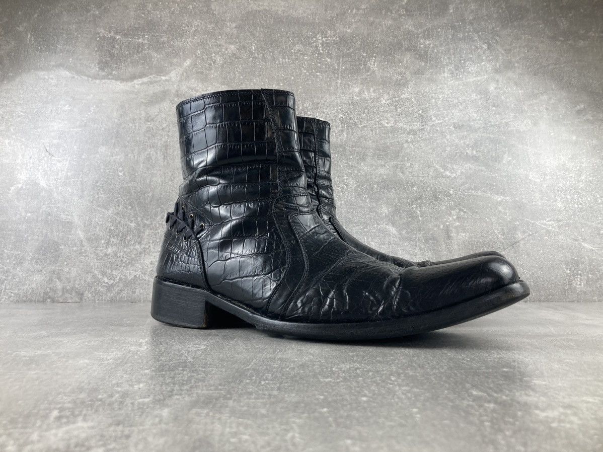 Genuine Leather Avant Garde crocodile leather guidi CDG style boots Size US 11 / EU 44 - 2 Thumbnail