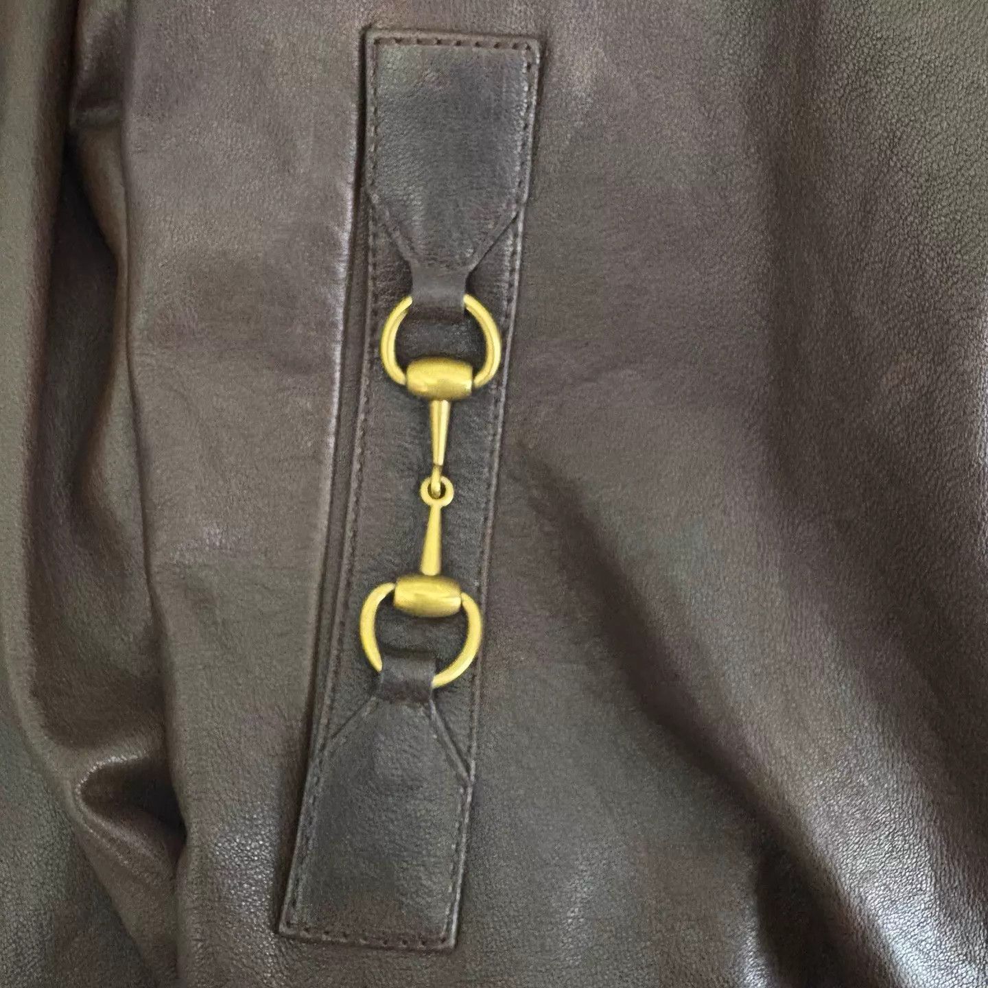 Gucci GUCCI Lambskin Stand-Collar Brown Jacket 48 Size US M / EU 48-50 / 2 - 7 Thumbnail