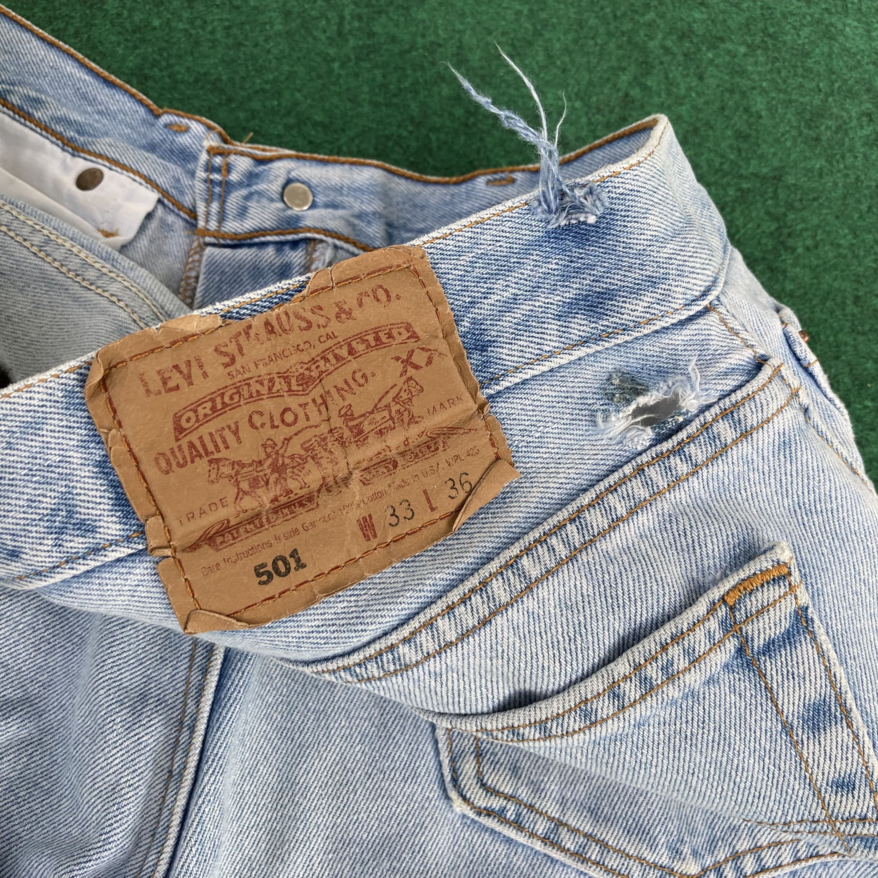 Levi's × Vintage Vtg Levis 501 Short Jorts Rolling Stones Jeans Size US 32 / EU 48 - 7 Thumbnail