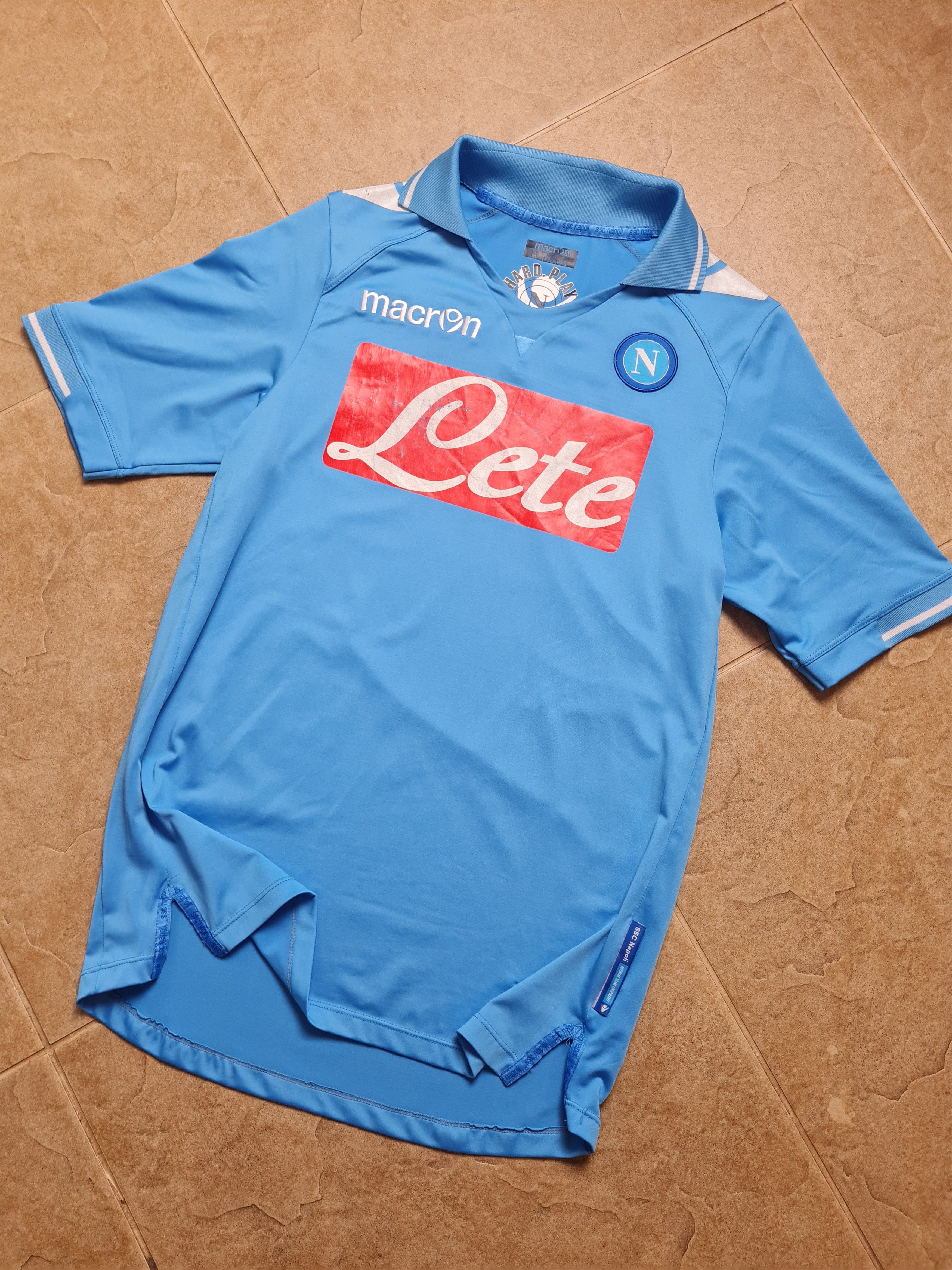 Macron Macron 2013-14 SSC Napoli Soccer Shirt Blue Men's Size S-M Size US S / EU 44-46 / 1 - 3 Thumbnail