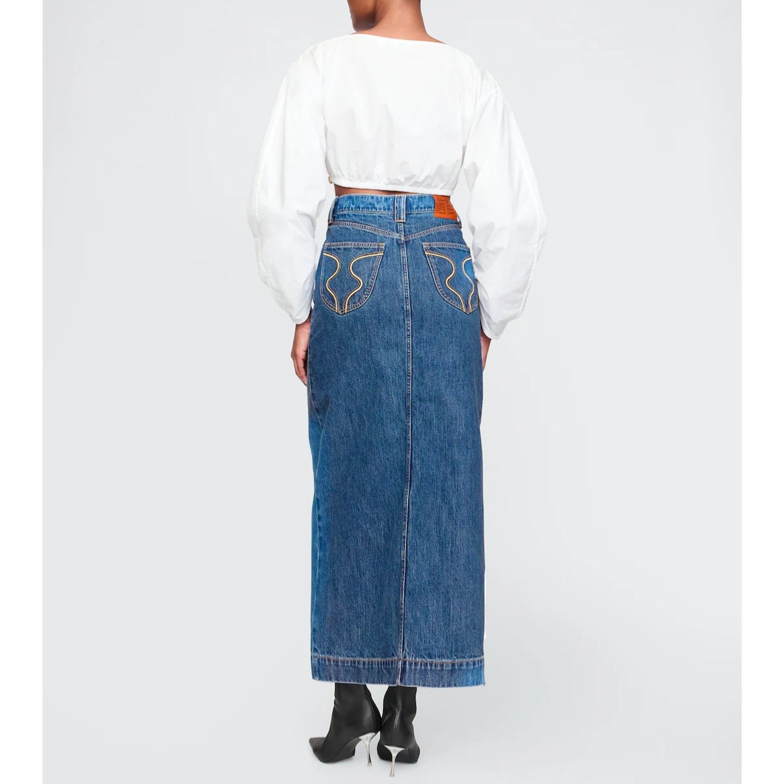 Cult Gaia Gap × Cult Gaia - Asymmetrical Denim Maxi Skirt / 26 / NWT Size 26" / US 2 / IT 38 - 2 Thumbnail