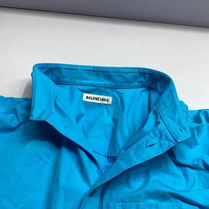 Other Balenciaga Blue Long Sleeve Button-Up Shirt 0079-2507 Size M / US 6-8 / IT 42-44 - 5 Thumbnail