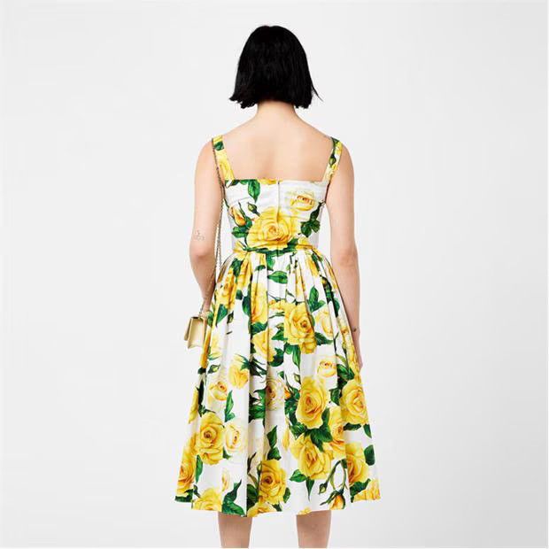 Dolce & Gabbana o1g2r1mq1024 Floral Print Midi Dresses in Multicolor Size S / US 4 / IT 40 - 5 Thumbnail