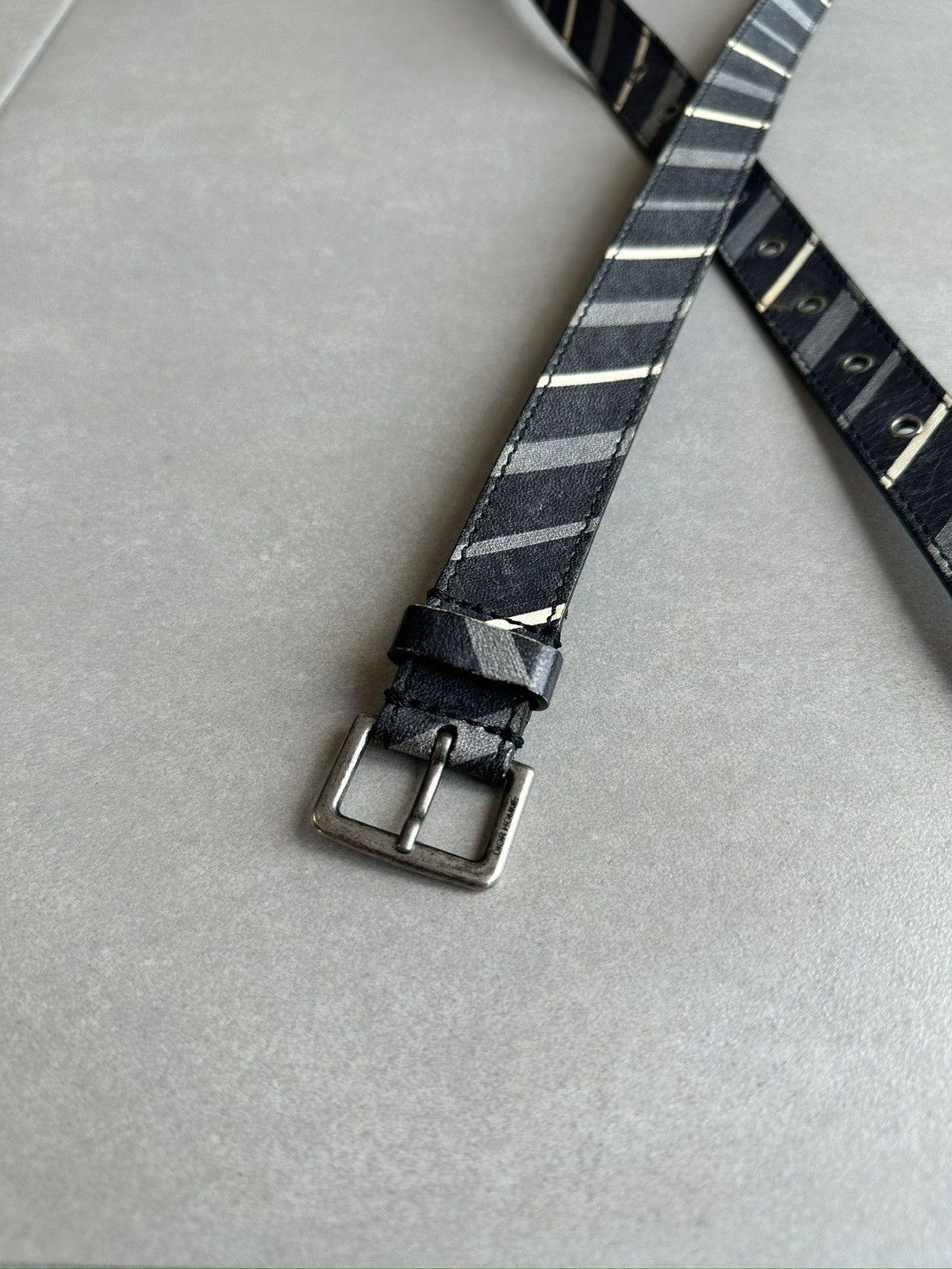 Dior × Hedi Slimane Dior Homme SS06 striped slim belt Size ONE SIZE - 4 Thumbnail