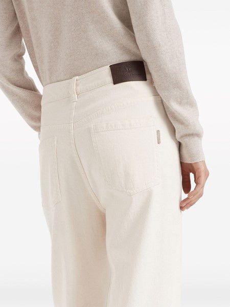 Brunello Cucinelli o1w1db10825 Woman Dyed Pants in Open White Size 30" / US 8 / IT 44 - 3 Thumbnail