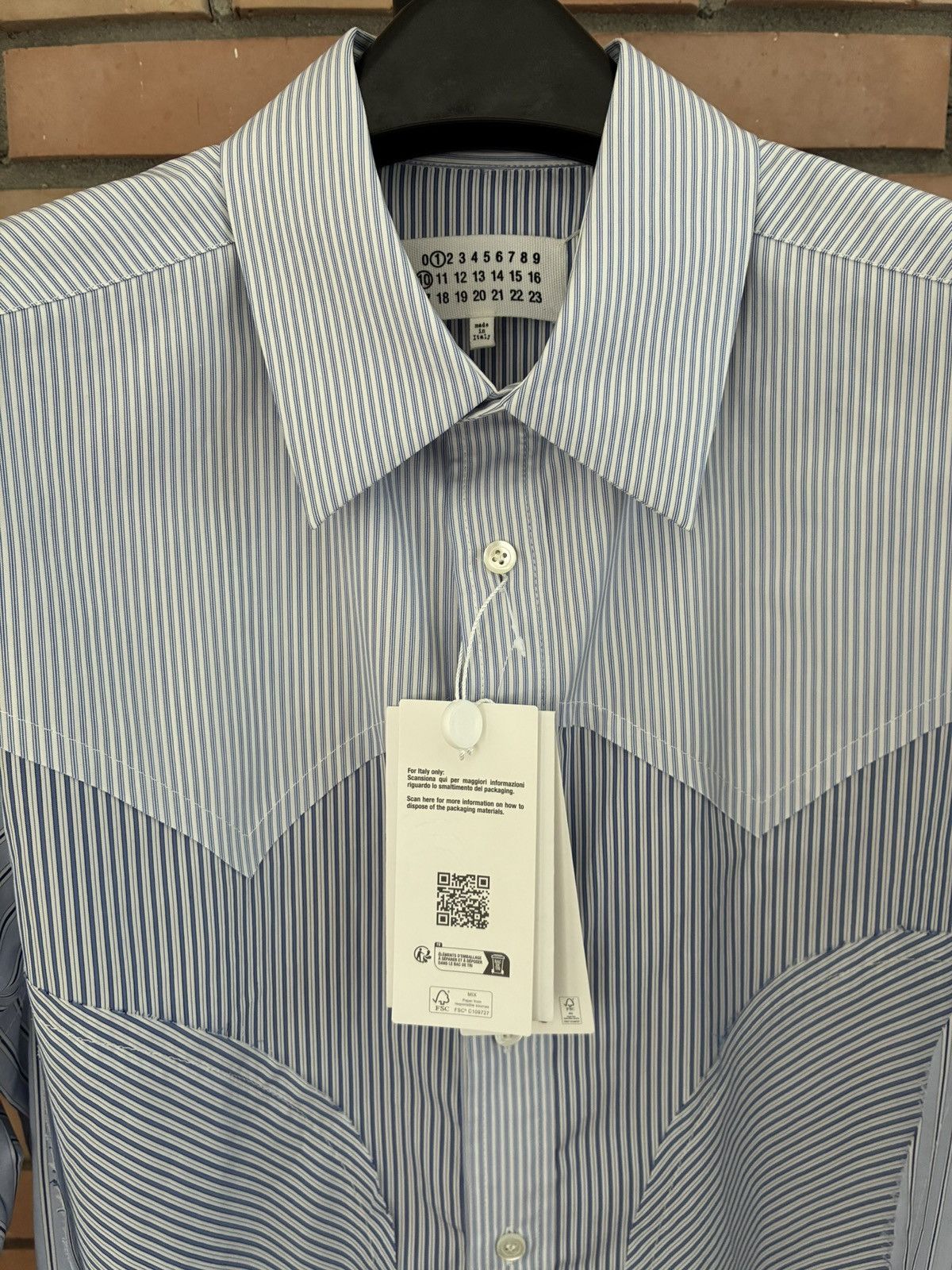 Maison Margiela Maison Margiela Patchwork striped Yoke shirt Size US L / EU 52-54 / 3 - 3 Thumbnail