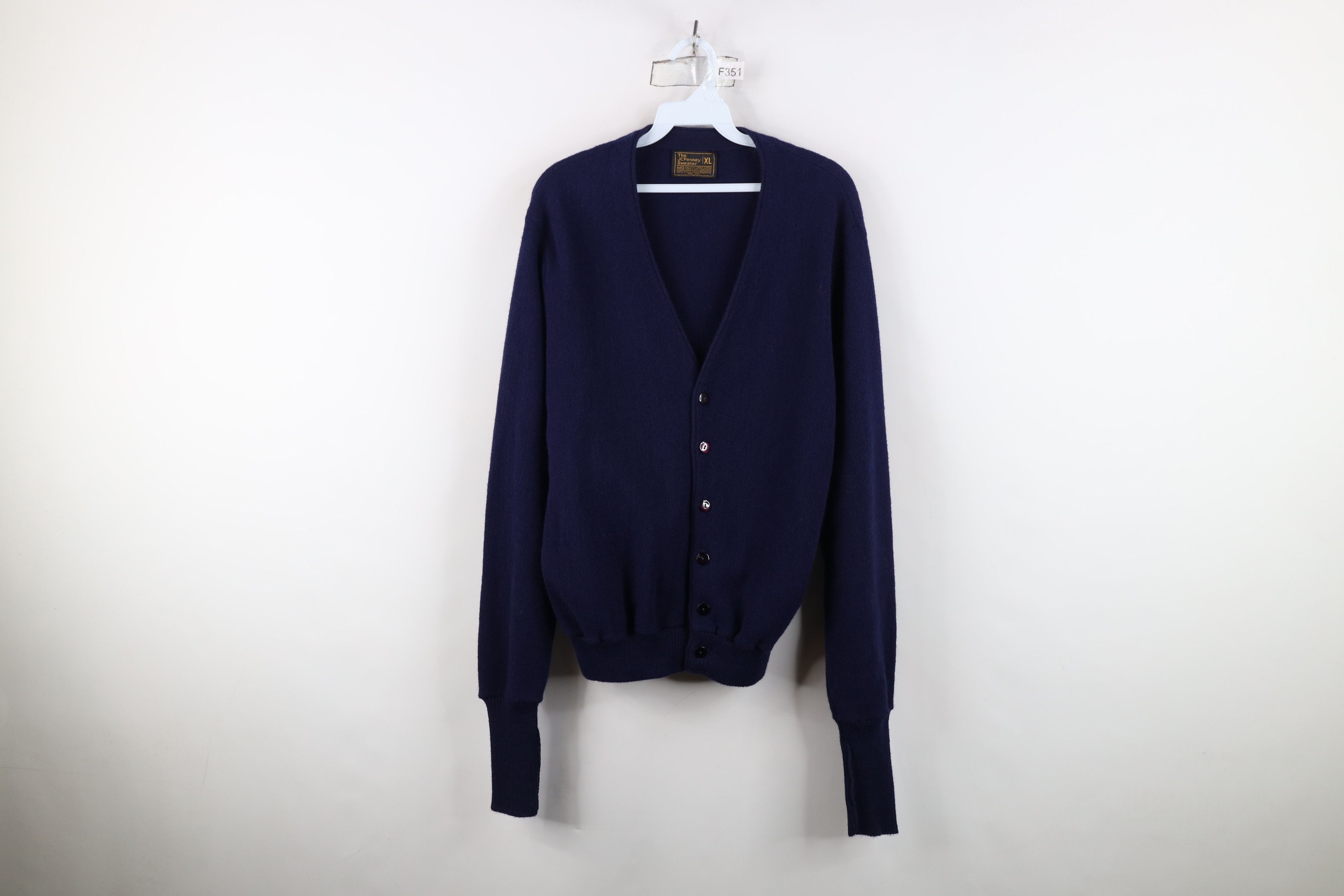 Vintage Vintage 60s 70s Streetwear Cobain Cardigan Sweater Blue US Size XL / US 12-14 / IT 48-50 - 1 Thumbnail