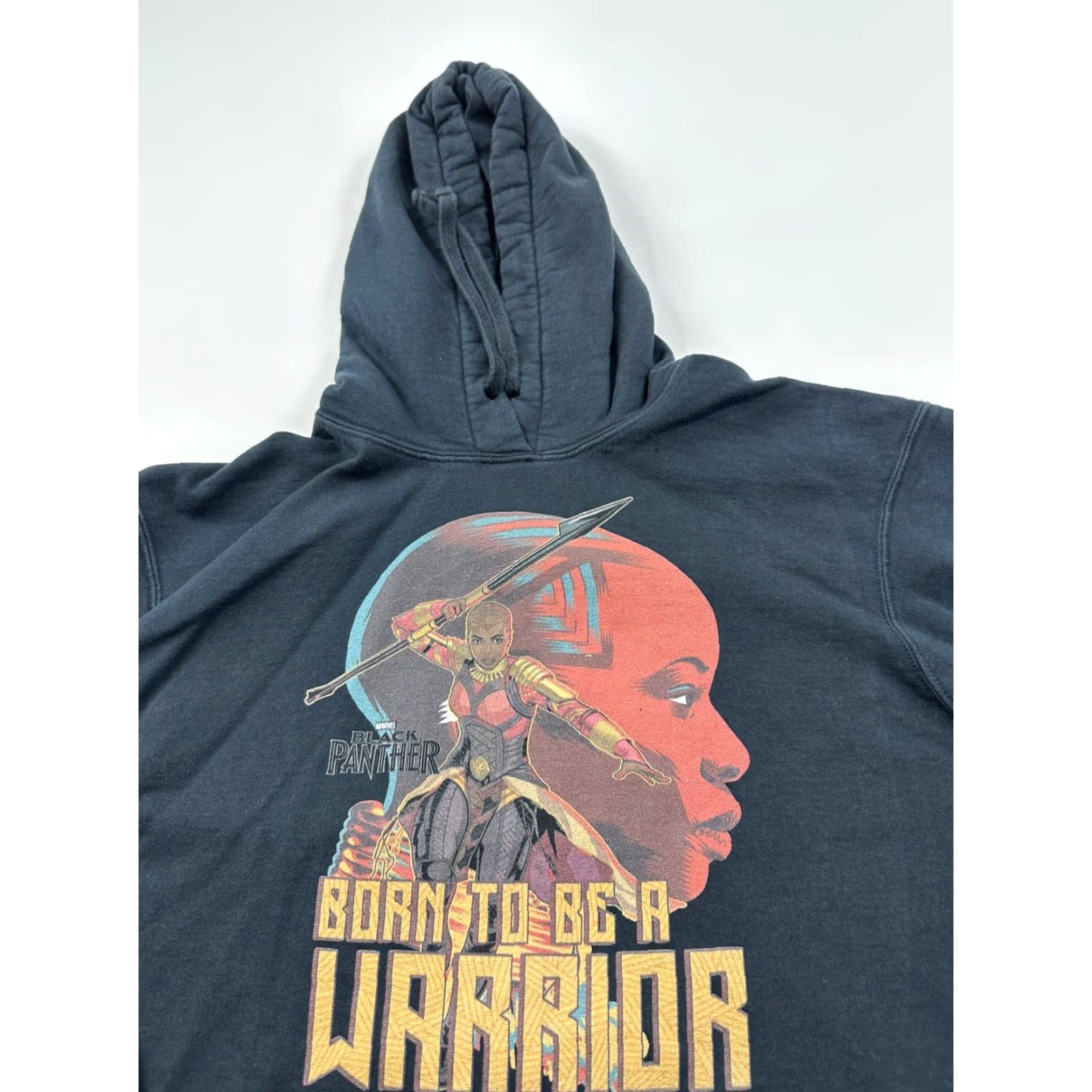 Vintage VINTAGE Marvel Black Panther Hoodie Sweatshirt Adullt Medium Black Okoye Warrior Size US M / EU 48-50 / 2 - 2 Thumbnail