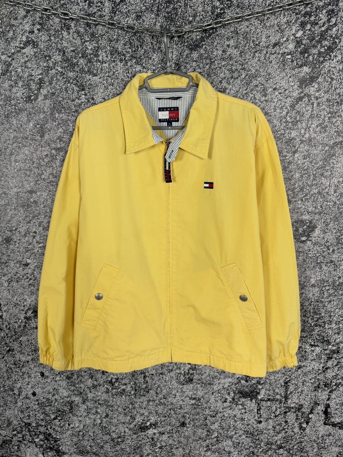 Tommy Hilfiger Men’s Tommy Hilfiger Zip Bomber Jacket Streetwear Yellow XL Size US XL / EU 56 / 4 - 1 Thumbnail