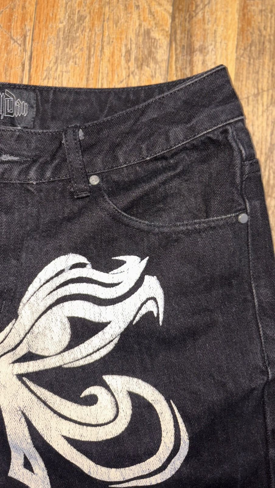 Japanese Brand × Vintage 🚨ANOTHER CRAZY PIECE EYES CROSS JEANS UNIQUE DESIGN CUSTOM🔥 Size US 28 / EU 44 - 2 Thumbnail