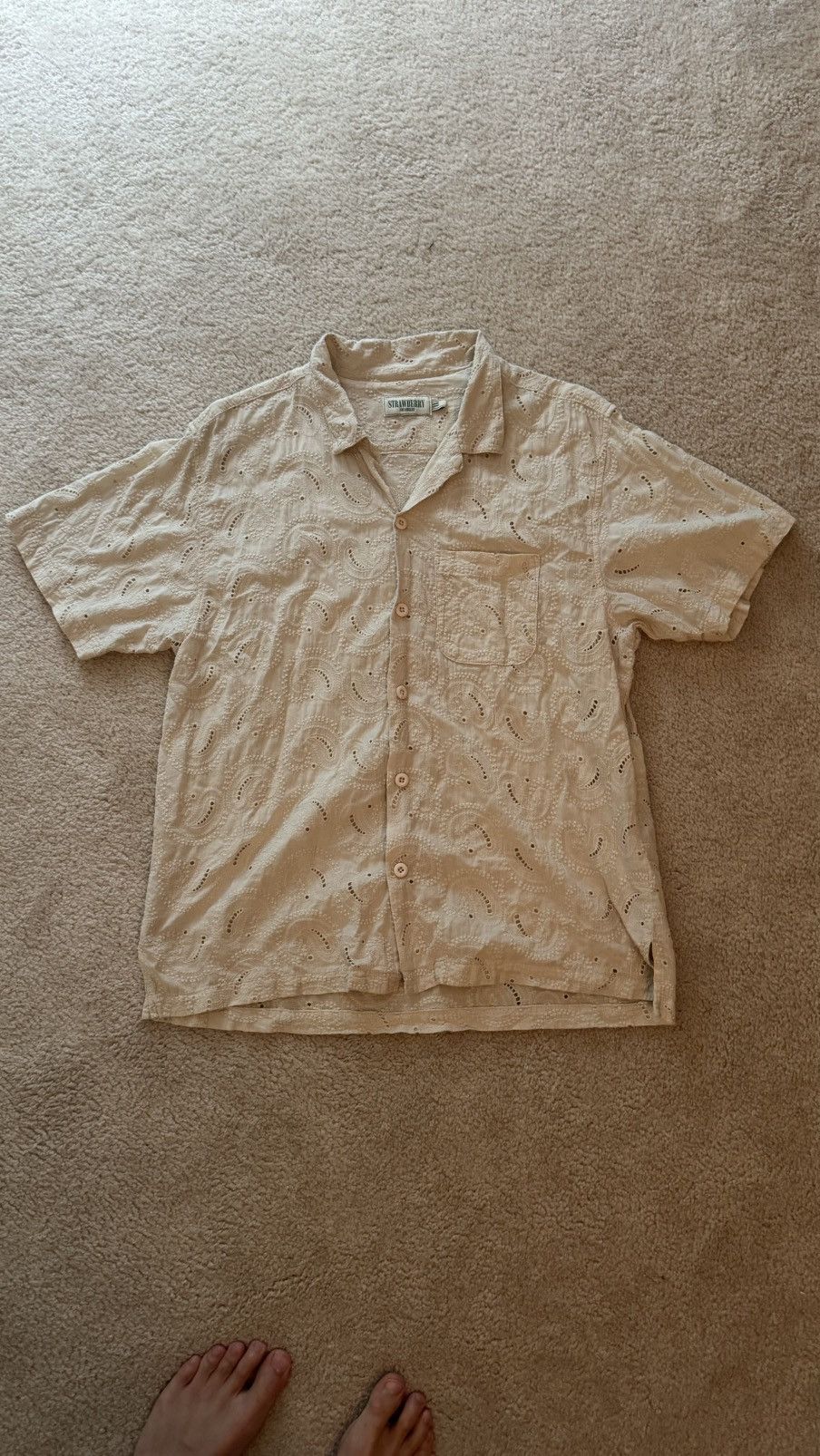 Kai Kai Strawberry Jams Paisley Button Up Shirt Size US XL / EU 56 / 4 - 1 Thumbnail