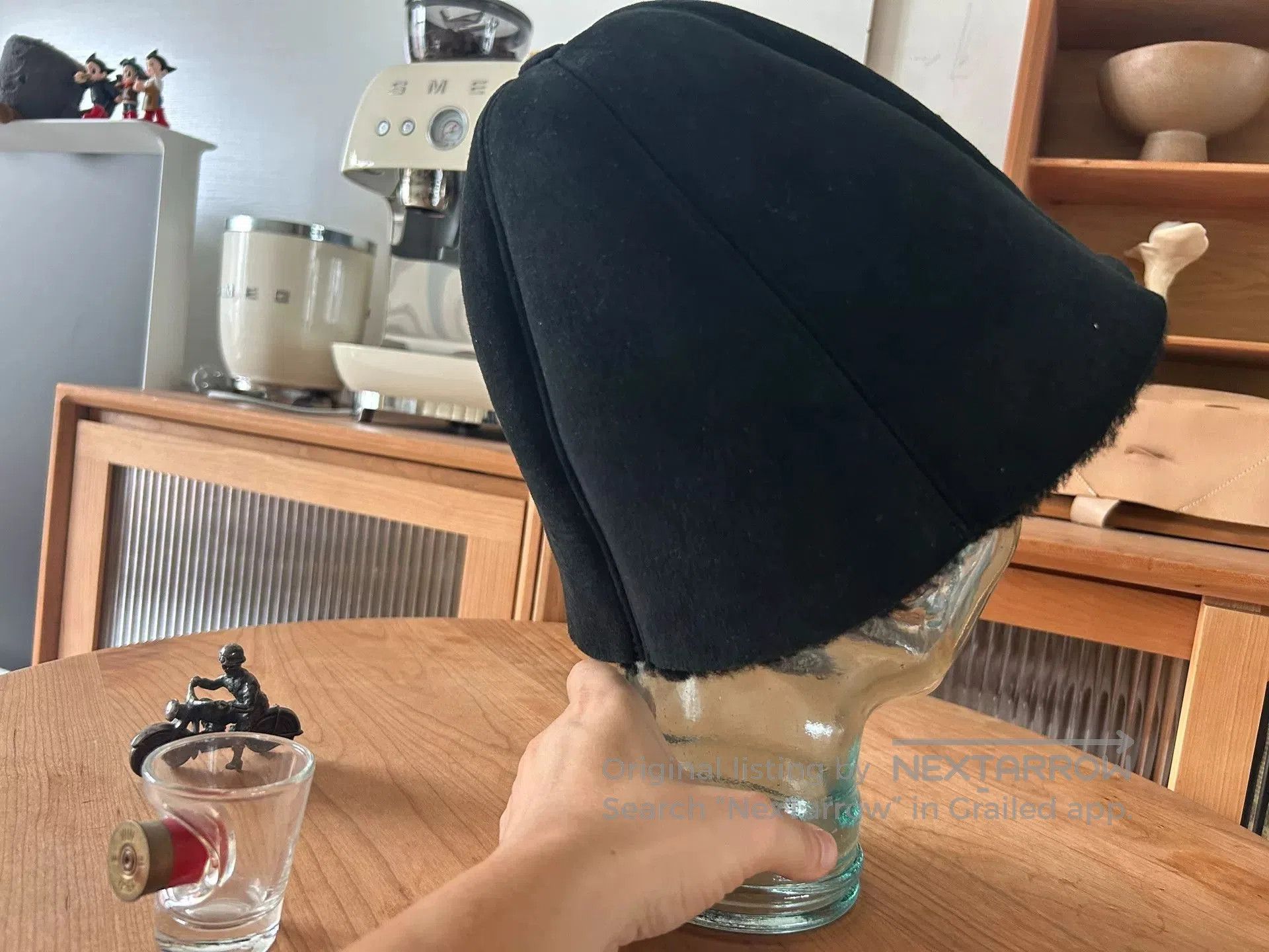 Hender Scheme black lambskin reversible bucket hat. Size ONE SIZE - 3 Thumbnail