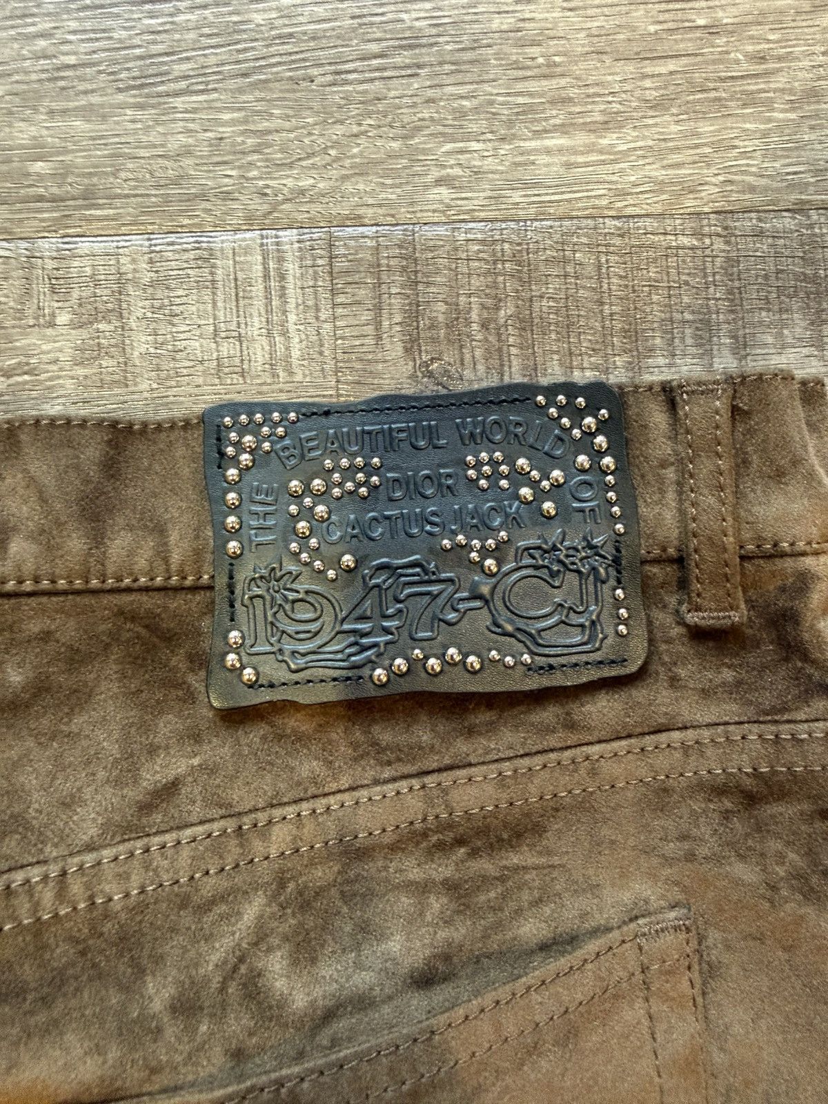 Dior × Travis Scott Dior Cactus Jack Brown Suede Pants Size US 34 / EU 50 - 4 Thumbnail