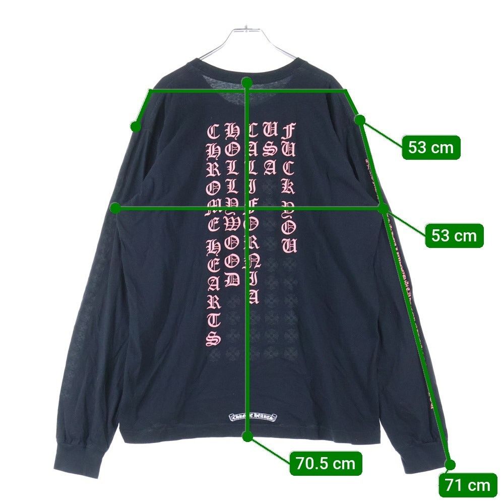 Chrome Hearts CHROME HEARTS Logo Long Sleeve T-Shirt Black/Pink Size US XL / EU 56 / 4 - 9 Thumbnail