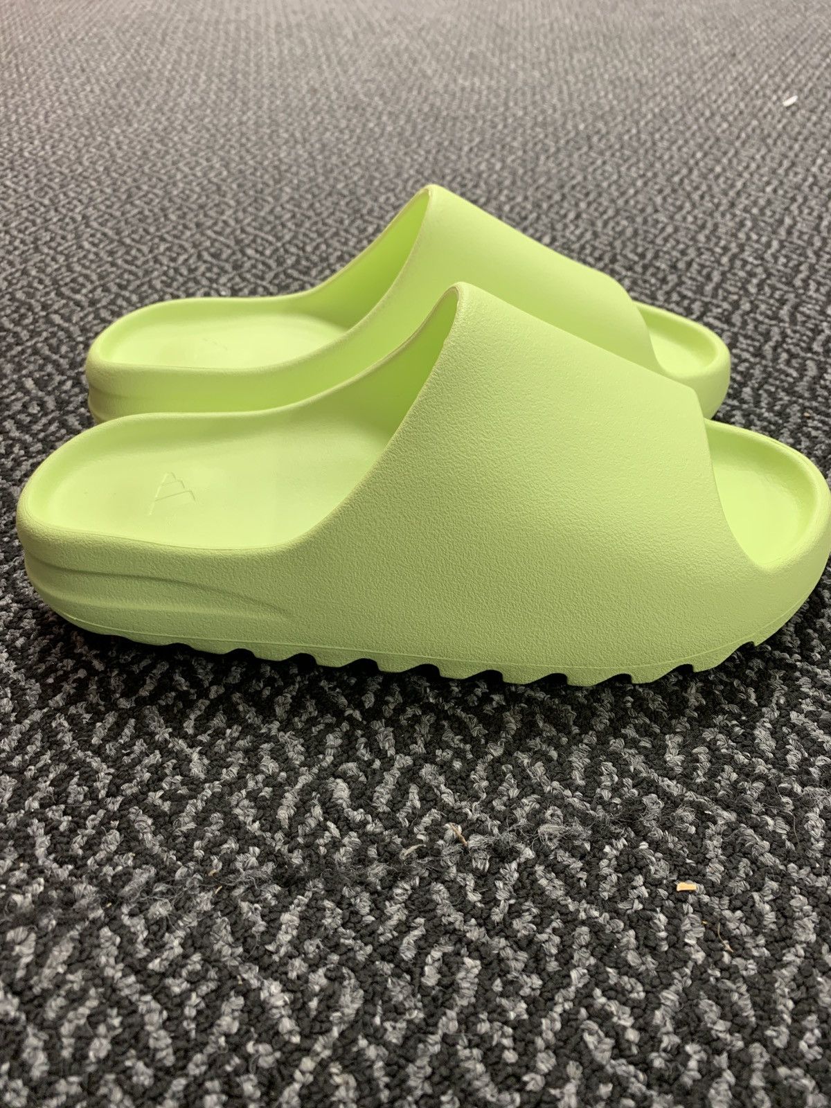 adidas gazelle silver green womens Adidas Yeezy Slides 'Glow Green'
