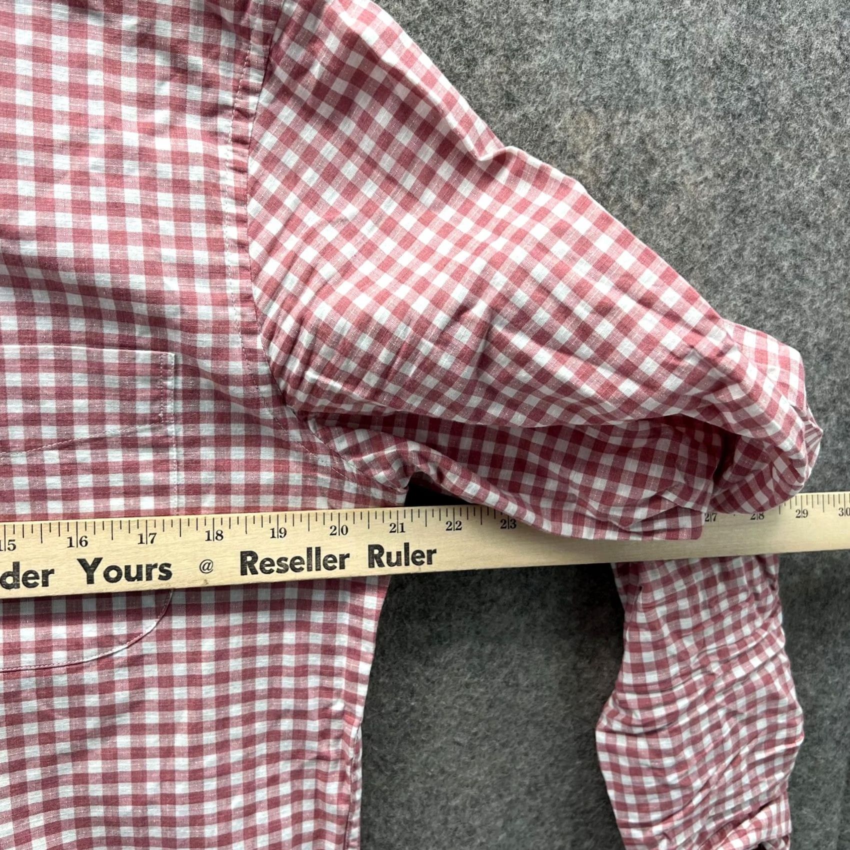 J.Crew VINTAGE J.CREW Shirt Mens Medium Red White Button Down Stretch Slim Fit Windowpane Check Size US M / EU 48-50 / 2 - 3 Thumbnail