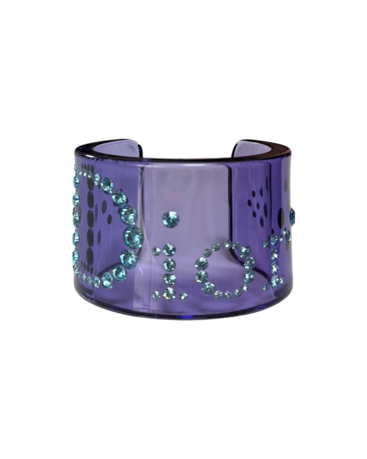 Dior CHRISTIAN DIOR 2004 Lucite Cuff Bracelet with Rhinestones Size ONE SIZE - 1 Thumbnail
