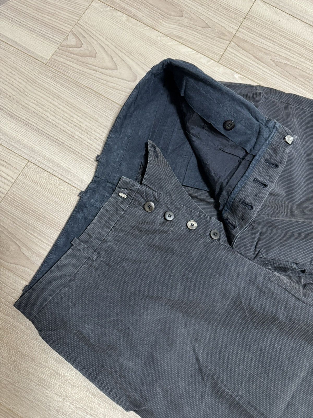 Jil Sander Jil Sander Raf Simons Era Pinstripe Straight-Flare Trousers Size US 31 - 5 Thumbnail