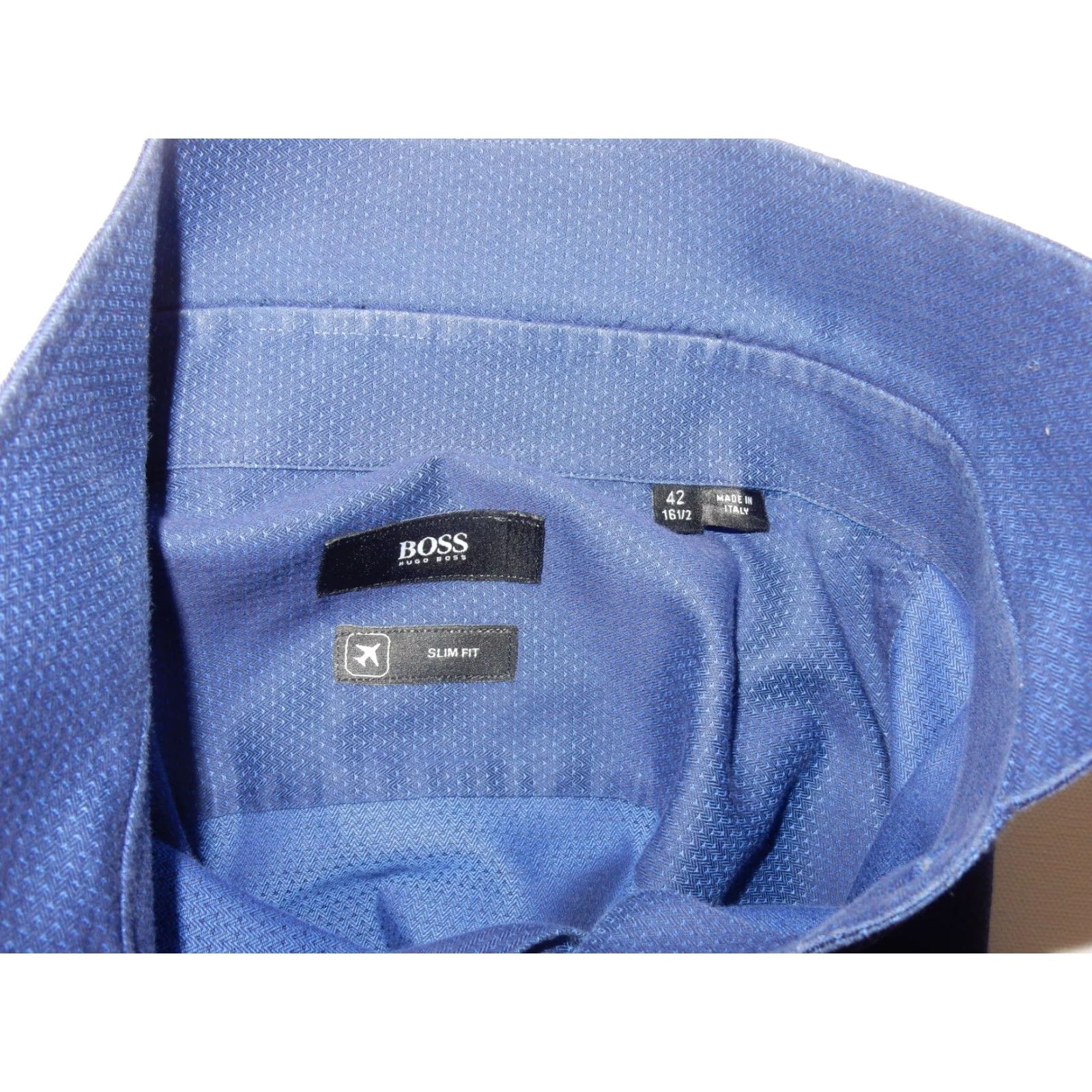 Hugo Boss HUGO BOSS Men's Long Sleeve Button Front Shirt Size 16.5/42 Slim Shirt Mens Blue Cotton Italy Slim Size US L / EU 52-54 / 3 - 6 Thumbnail