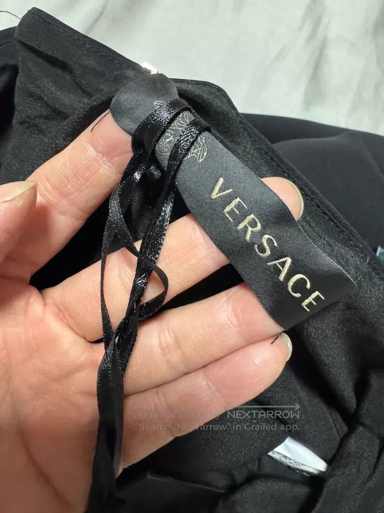 Versace Versace Black pleated patchwork mulberry silk skirt Size L / US 10 / IT 46 - 6 Thumbnail