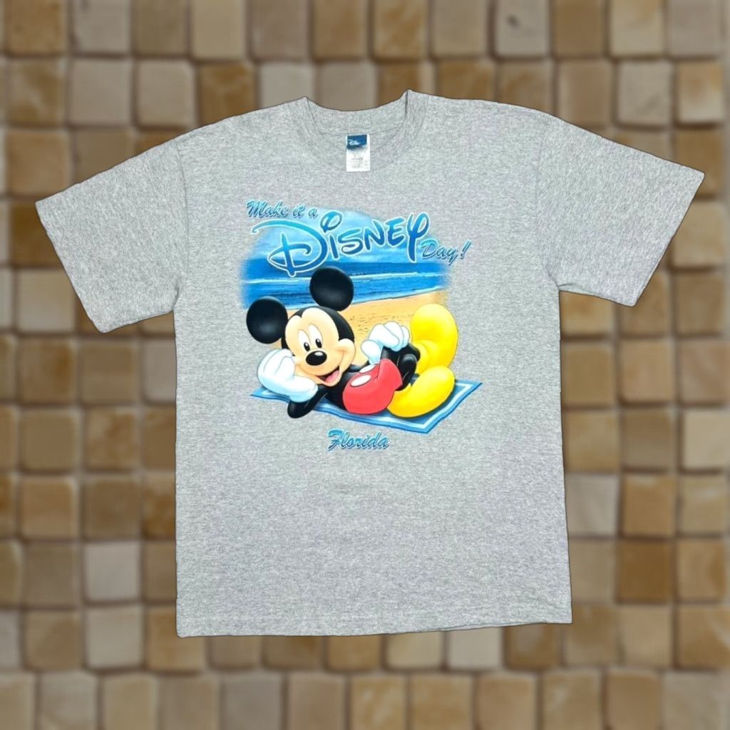 Disney VINTAGE Disney T-Shirt Mens graphic Florida Mickey Mouse USA Grey L Large SS Short Sleeve Cotton 2000s Shirts Concert Cotton Disney Graphic Print Size US L / EU 52-54 / 3 - 1 Thumbnail