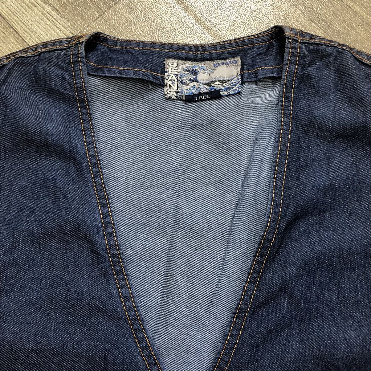 Japanese Brand × Kenzo × Vintage Vintage Kenzo Jeans Asian Double Pocket Denim Vest Size M / US 6-8 / IT 42-44 - 7 Thumbnail