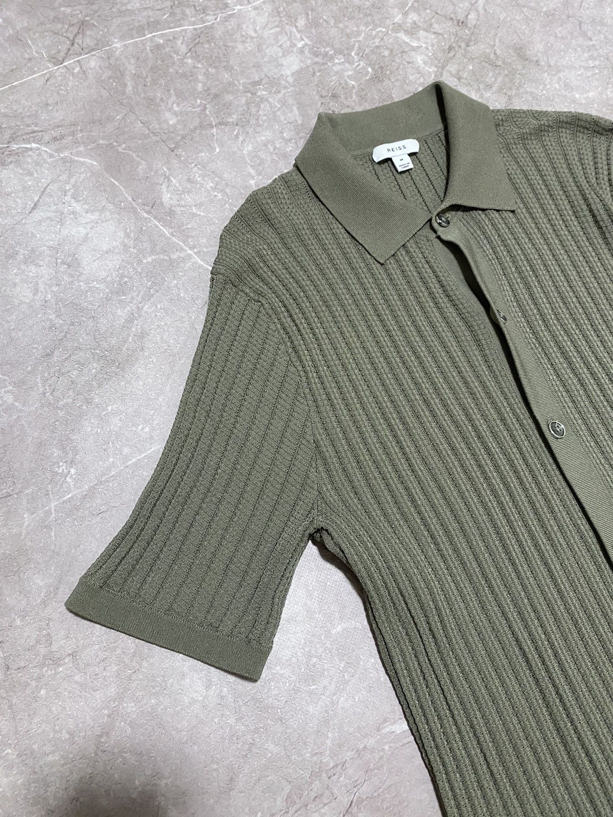 Reiss Rare Reiss 3/4 Sleeve Button Up Cardigan Viscose Khaki Size M / US 6-8 / IT 42-44 - 4 Thumbnail