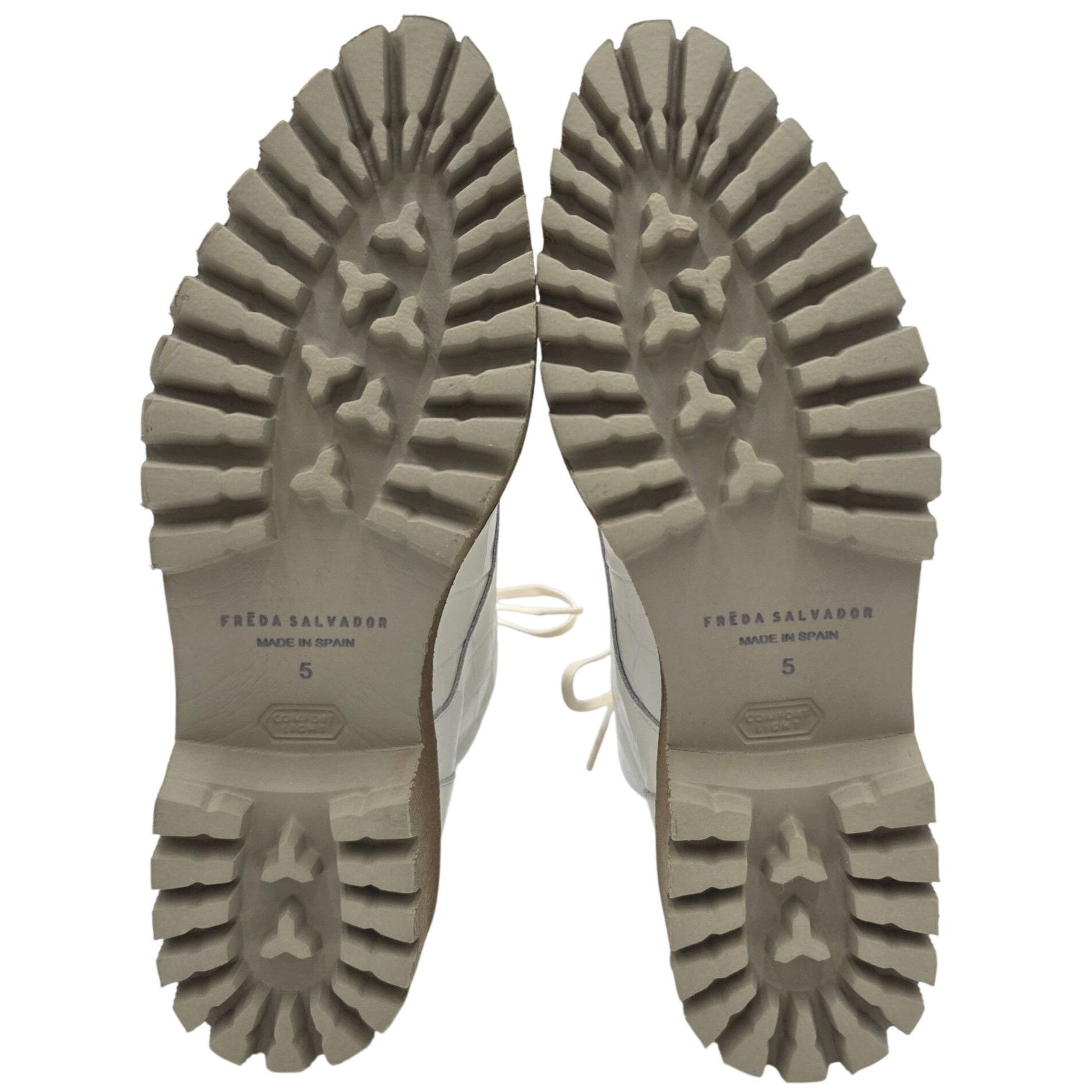 FREDA SALVADOR NEW Freda Salvador Emi Combat Boots Womens 5M Creme Leather Size US 5 / IT 35 - 7 Thumbnail