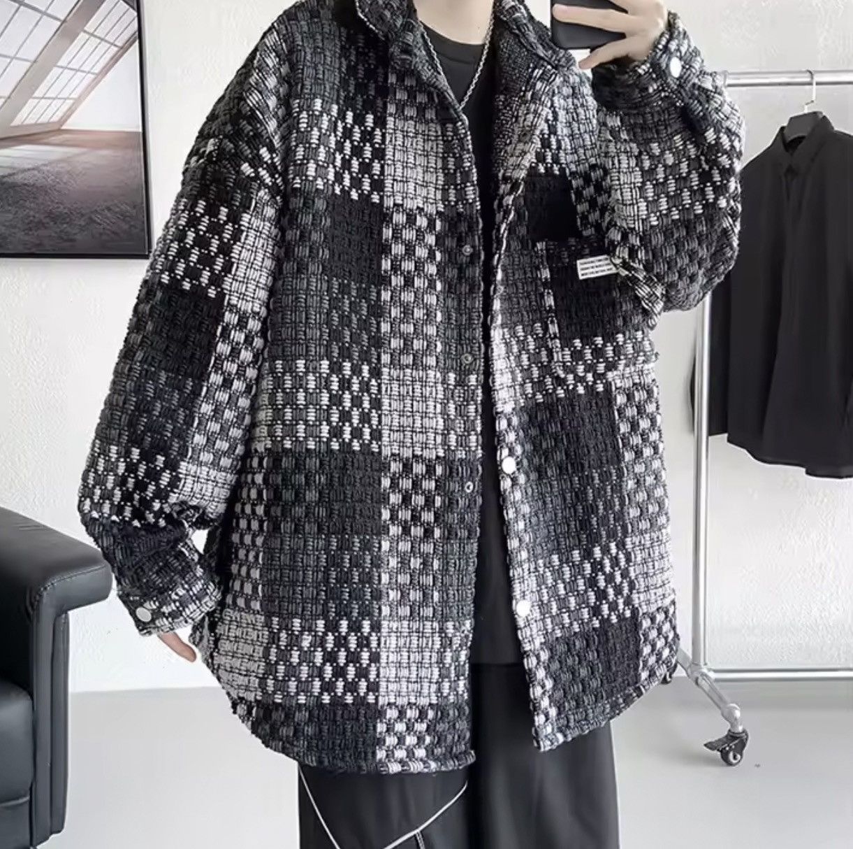 Japanese Brand Casual Plaid Knit Shirt Size US L / EU 52-54 / 3 - 8 Thumbnail