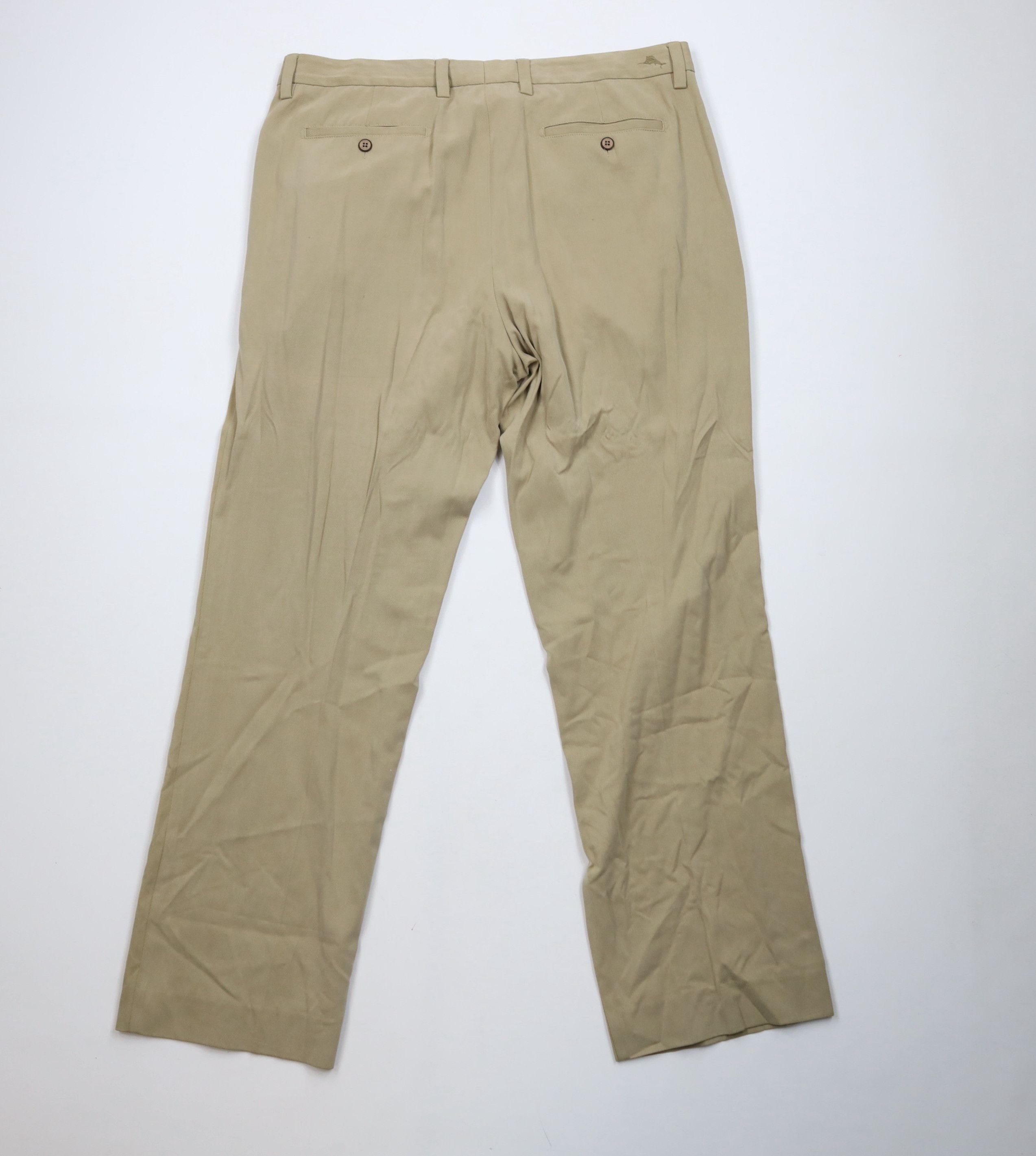 Tommy Bahama Vintage Tommy Bahama Silk Blend Wide Leg Chino Pants Beige Size US 36 / EU 52 - 9 Thumbnail