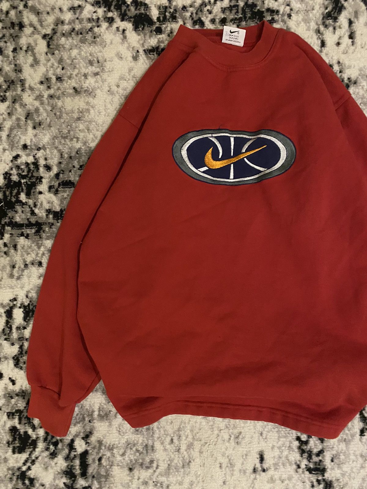 Nike × Vintage Nike Vintage Sweater Big Central Logo Swoosh Y2k Bagy Fit Size US L / EU 52-54 / 3 - 5 Thumbnail