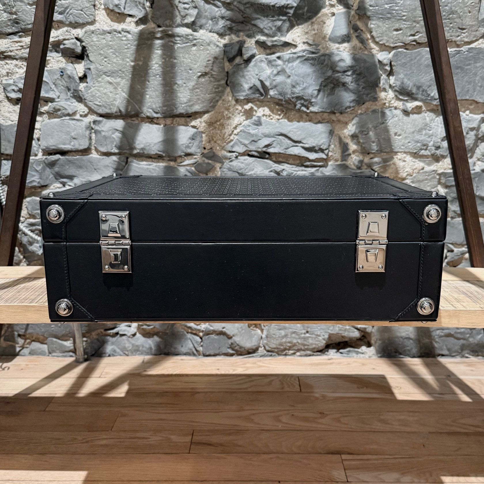 Gucci Gucci Black Leather Guccissima GG Embossed Trunk Suitcase Size ONE SIZE - 11 Thumbnail
