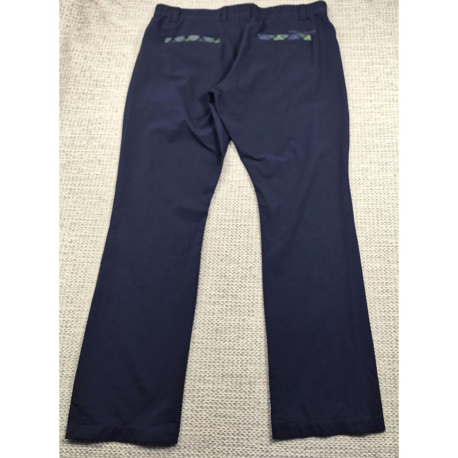 Vintage William Murray Pants Mens 38x32 Blue Khakis Straight Fit Stretch Golf Casual Shirt Hat? Size US 38 / EU 54 - 2 Thumbnail