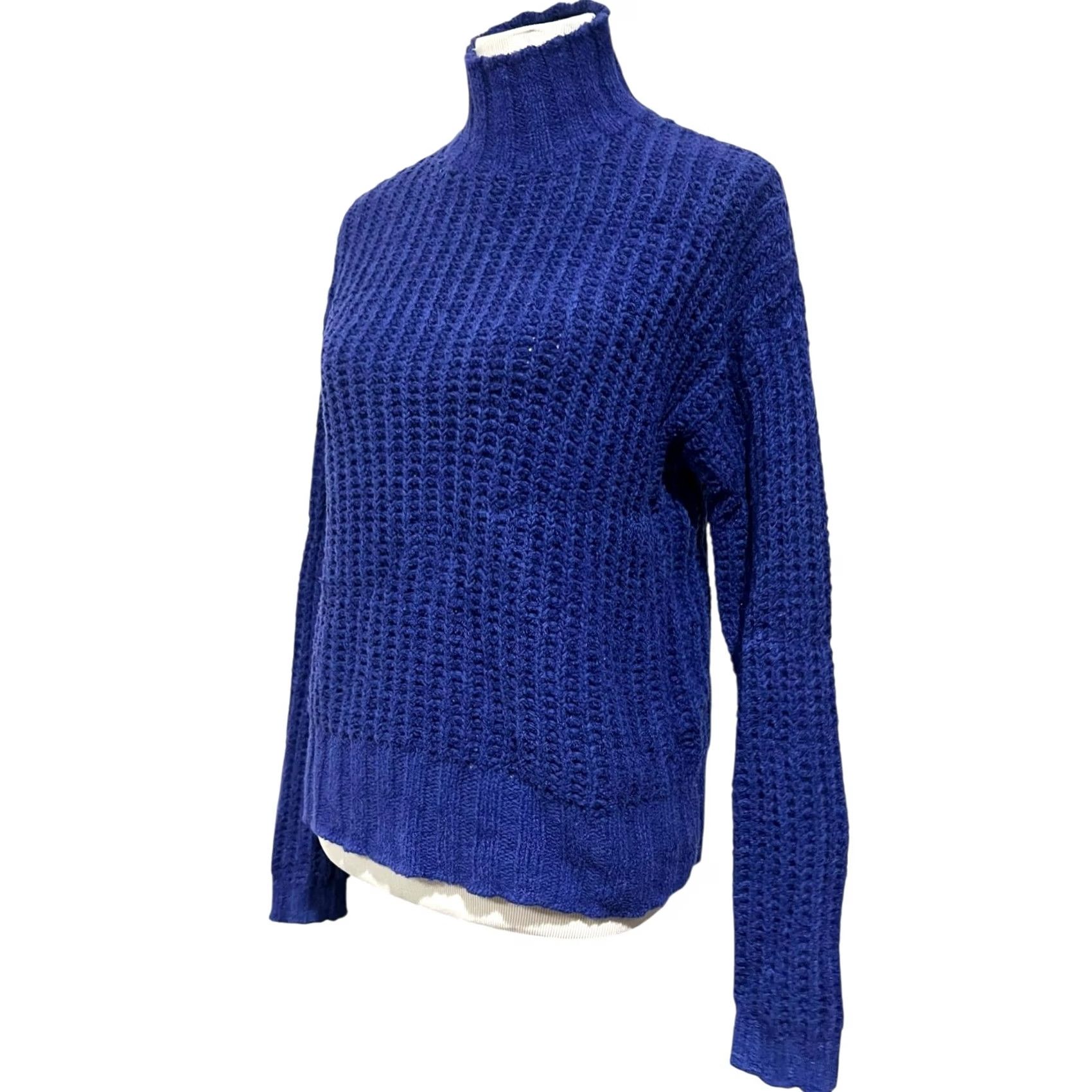 Vintage Tularosa Merle Sweater Marble Blue Women’s Small Cotton Blend Soft Mock Neck Pullover Casual Bohemian Designer Womens Mens Size S / US 4 / IT 40 - 4 Thumbnail