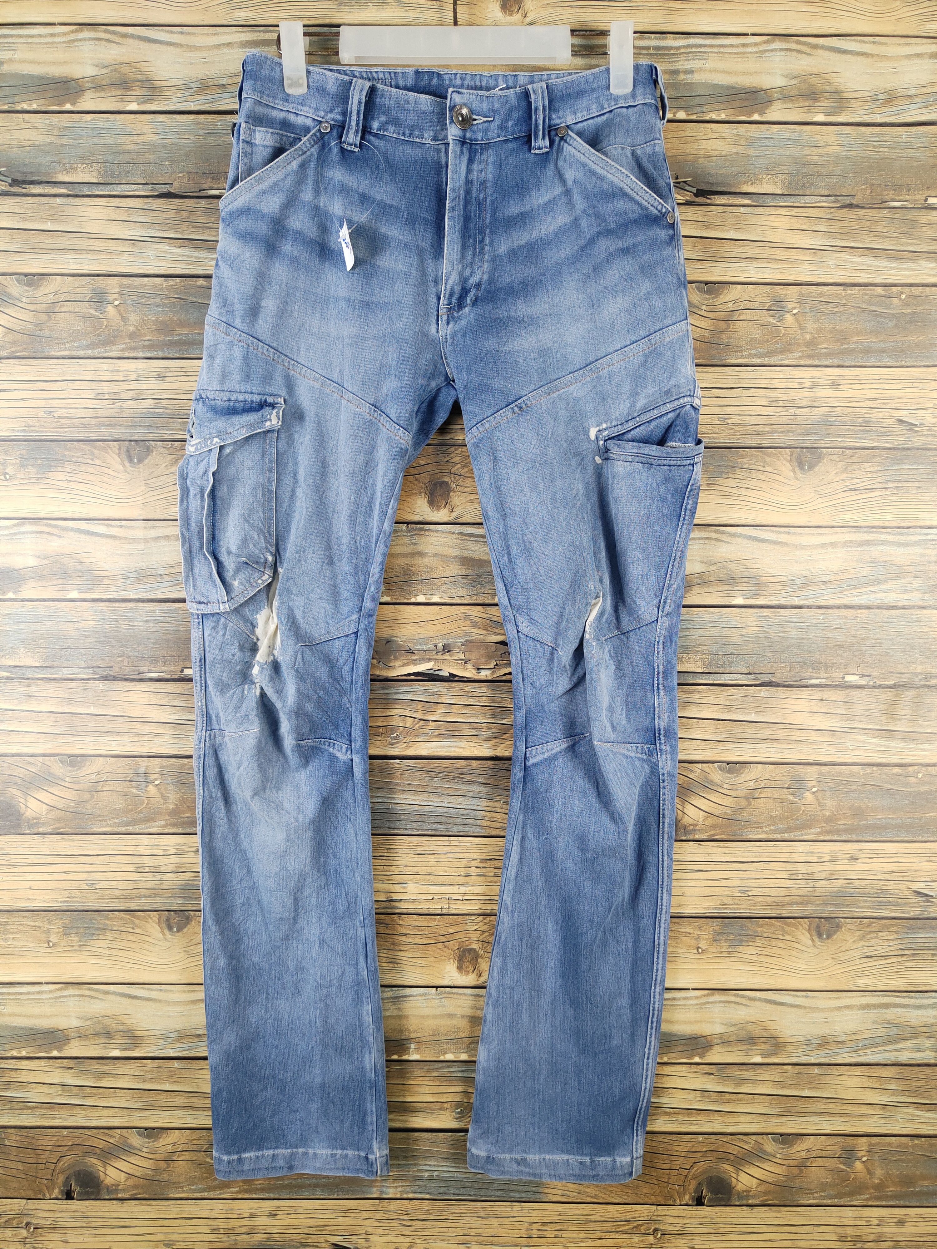 Japanese Brand FieldCore Blue Distressed Ripped Soft denim Jeans #W2057 Size US 30 / EU 46 - 1 Thumbnail