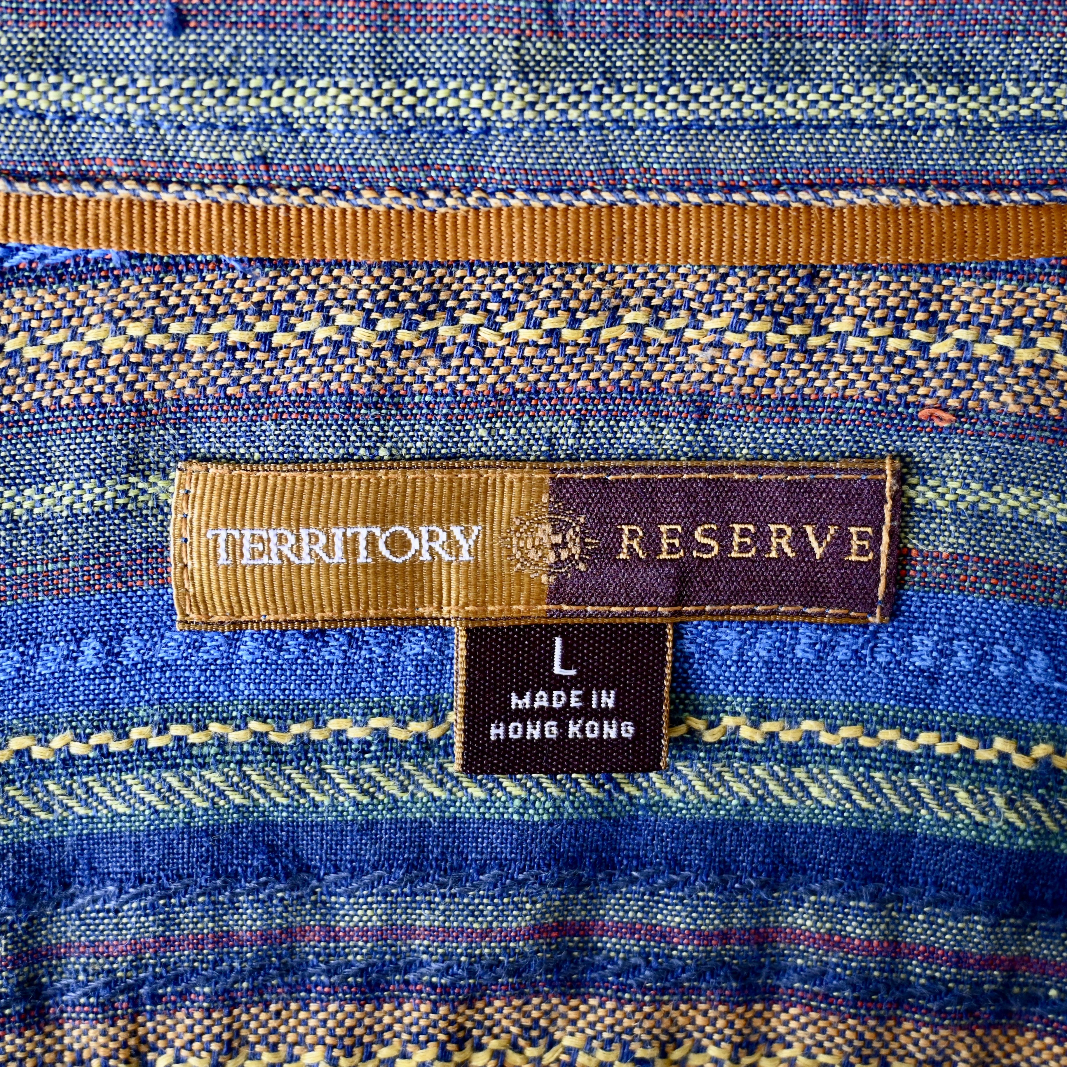 The Territory Ahead VTG 1990s TERRITORY RESERVE ethnic multistriped linen shirt Size US L / EU 52-54 / 3 - 12 Thumbnail
