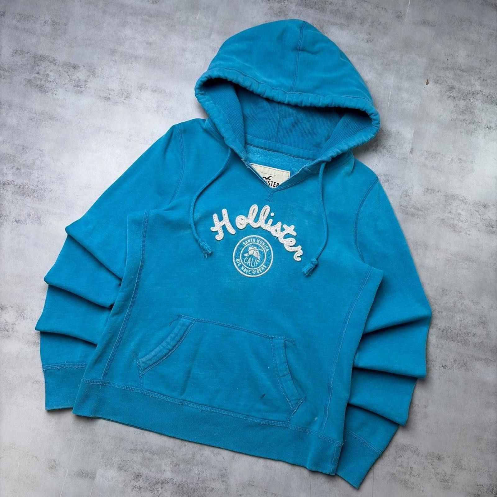 Other Y2K Blue Hollister Surf Grunge Distressed Thermal Hoodie Size M / US 6-8 / IT 42-44 - 2 Thumbnail