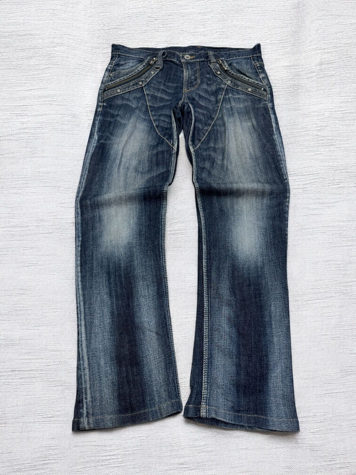 Japanese Brand Vintage Nicole Hideaways Acid Wash Zipper Pocket Denim Size US 33 - 1 Thumbnail