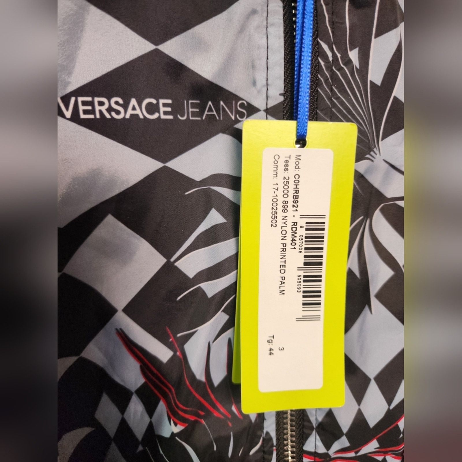 Versace Versace Nylon Geometric Patterned Palm Bomber Jacket 44 Lg Size L / US 10 / IT 46 - 11 Thumbnail