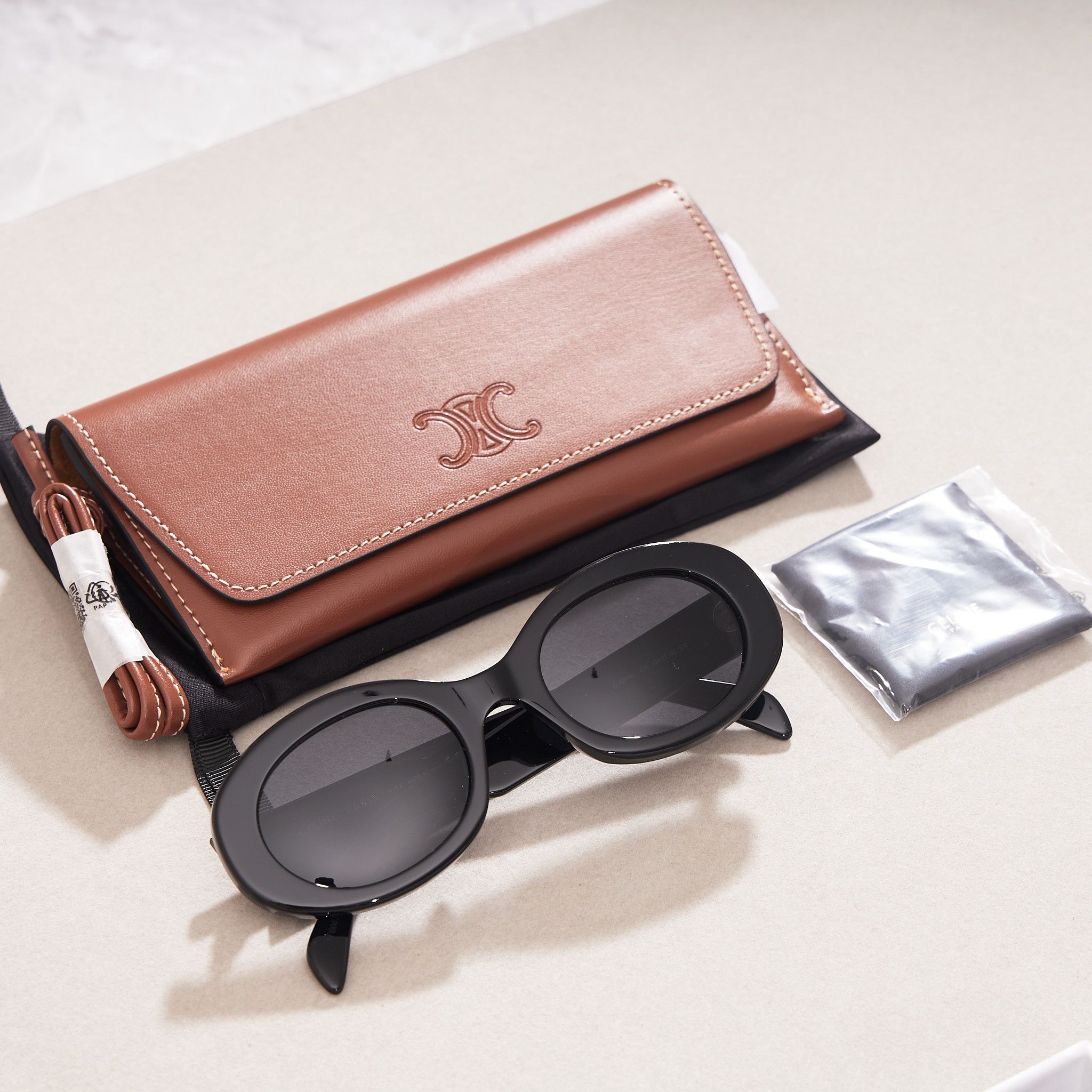 Celine CELINE Triomphe 01 Sunglesses In Acetate BLACK Size ONE SIZE - 3 Thumbnail