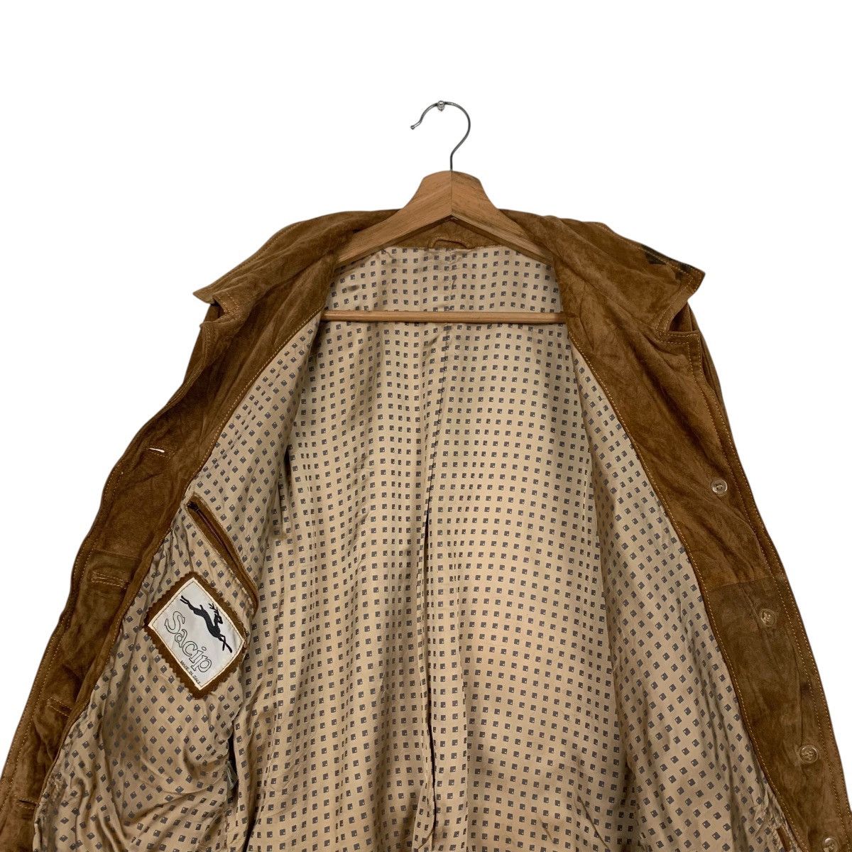 Vintage 80s SACIP Made in Italy Deer Suede Leather Jacket #2552-C115 Size US M / EU 48-50 / 2 - 12 Thumbnail