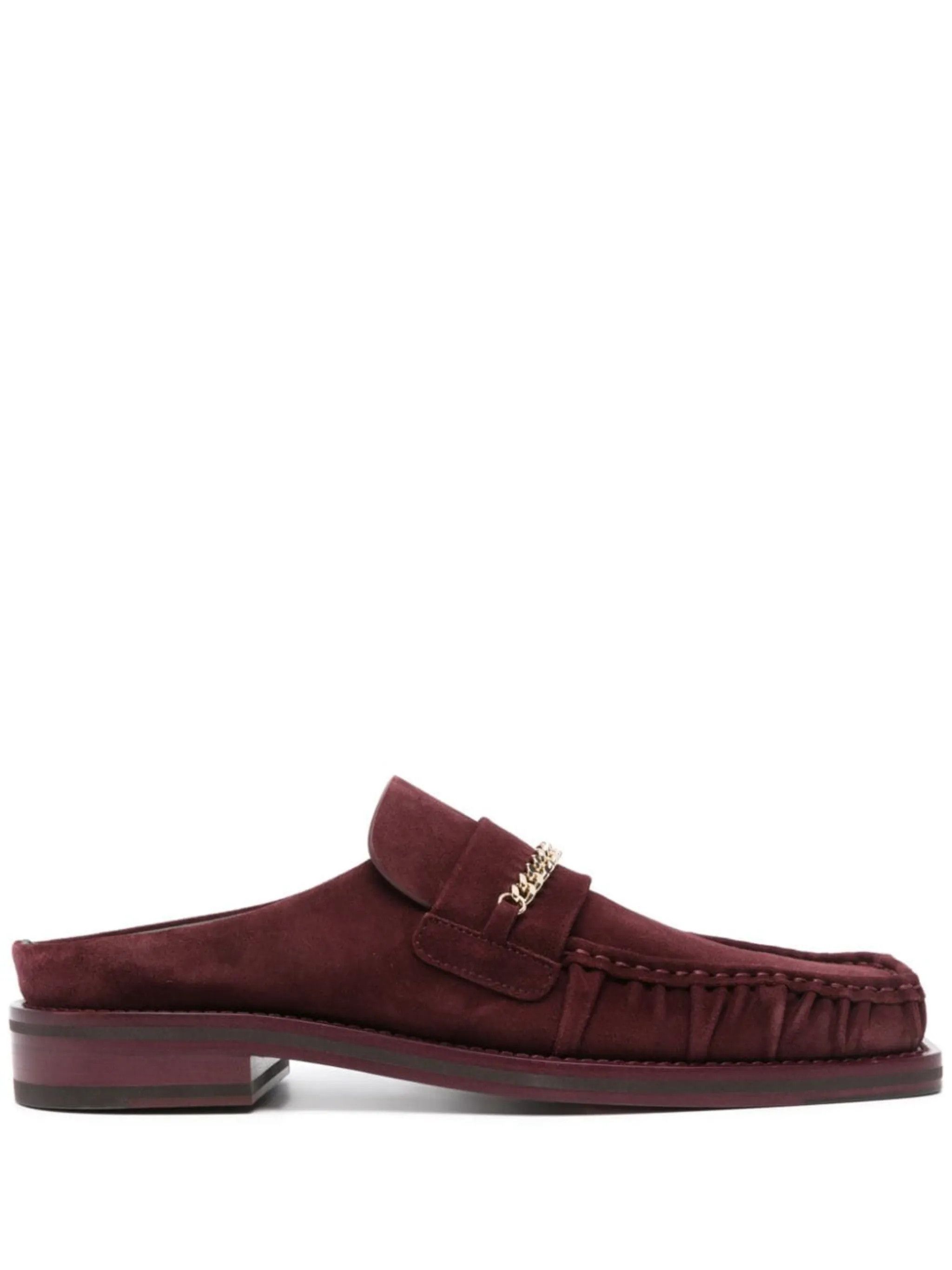 Martine Rose o1tko10426 Square-Toe Suede Mules in Berry Size US 10 / EU 43 - 1 Thumbnail