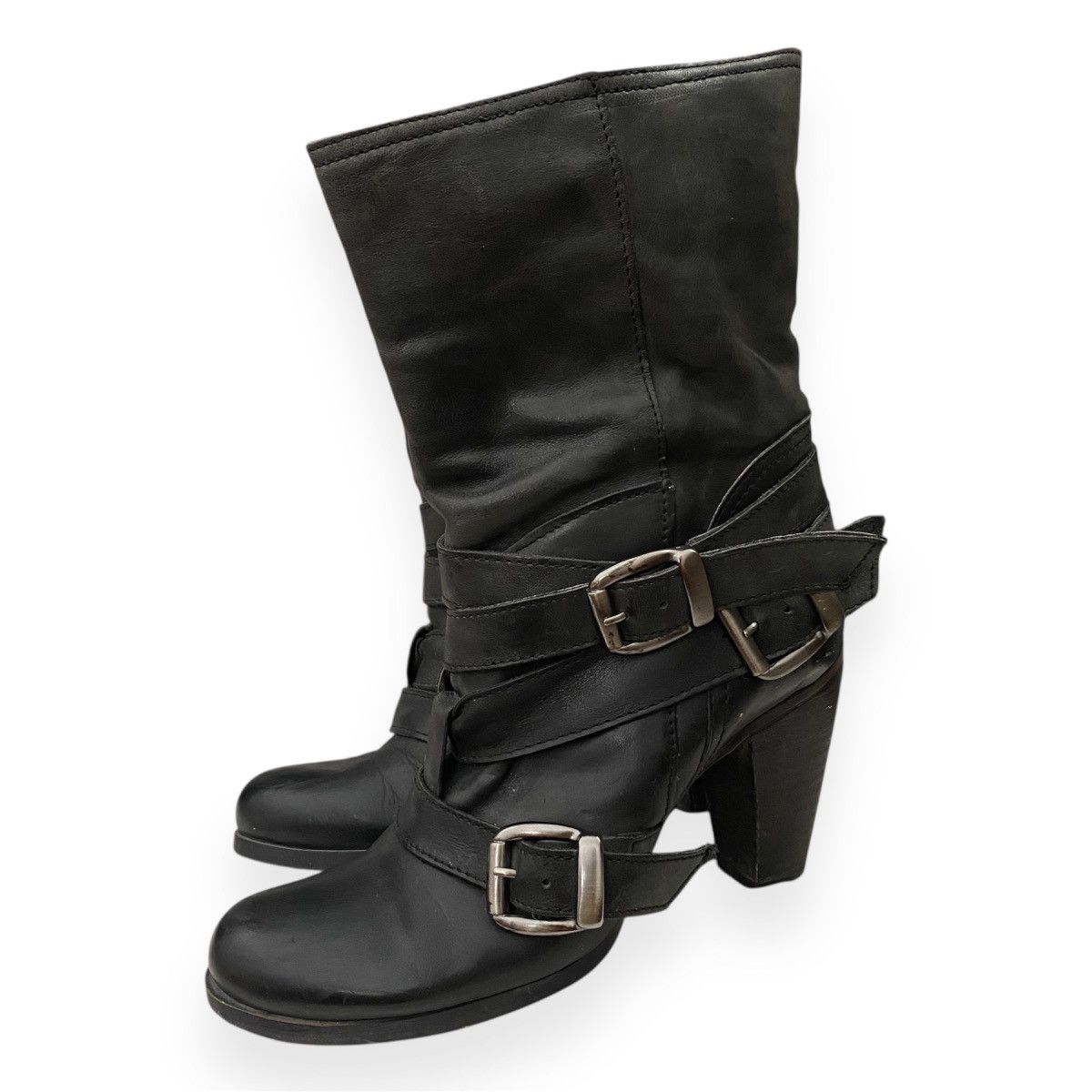 If Six Was Nine × Japanese Brand × Le Grande Bleu (L.G.B.) Vintage wrap bondage black boots Size US 5 / IT 35 - 2 Thumbnail