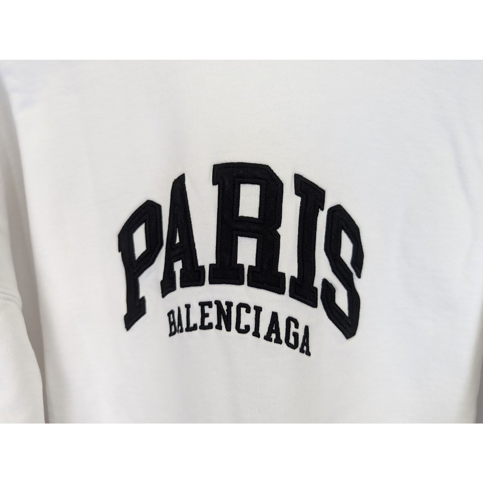 Balenciaga o1rshd1 Paris Balenciaga Logo Hoodie in White Size US XL / EU 56 / 4 - 5 Thumbnail