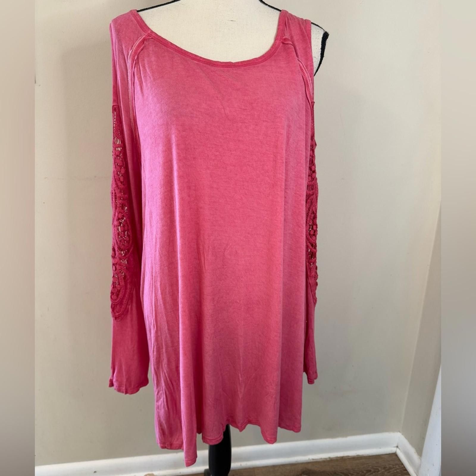 Other Love Fire pinkish red tunic top mini dress plus SZ 1X Size XL / US 12-14 / IT 48-50 - 1 Thumbnail
