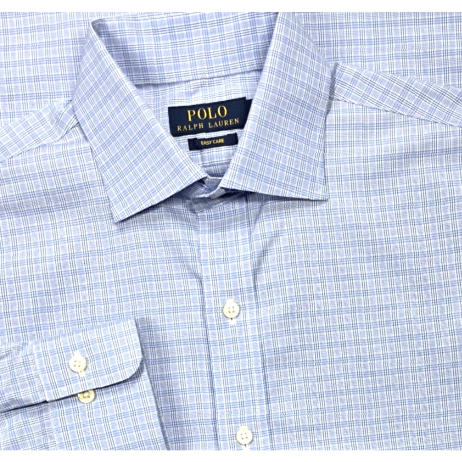 Polo Ralph Lauren Polo Ralph Lauren Shirt Men 15.5-35 Blue Houndstooth Plaid Button Up Easy Care Size US L / EU 52-54 / 3 - 2 Thumbnail