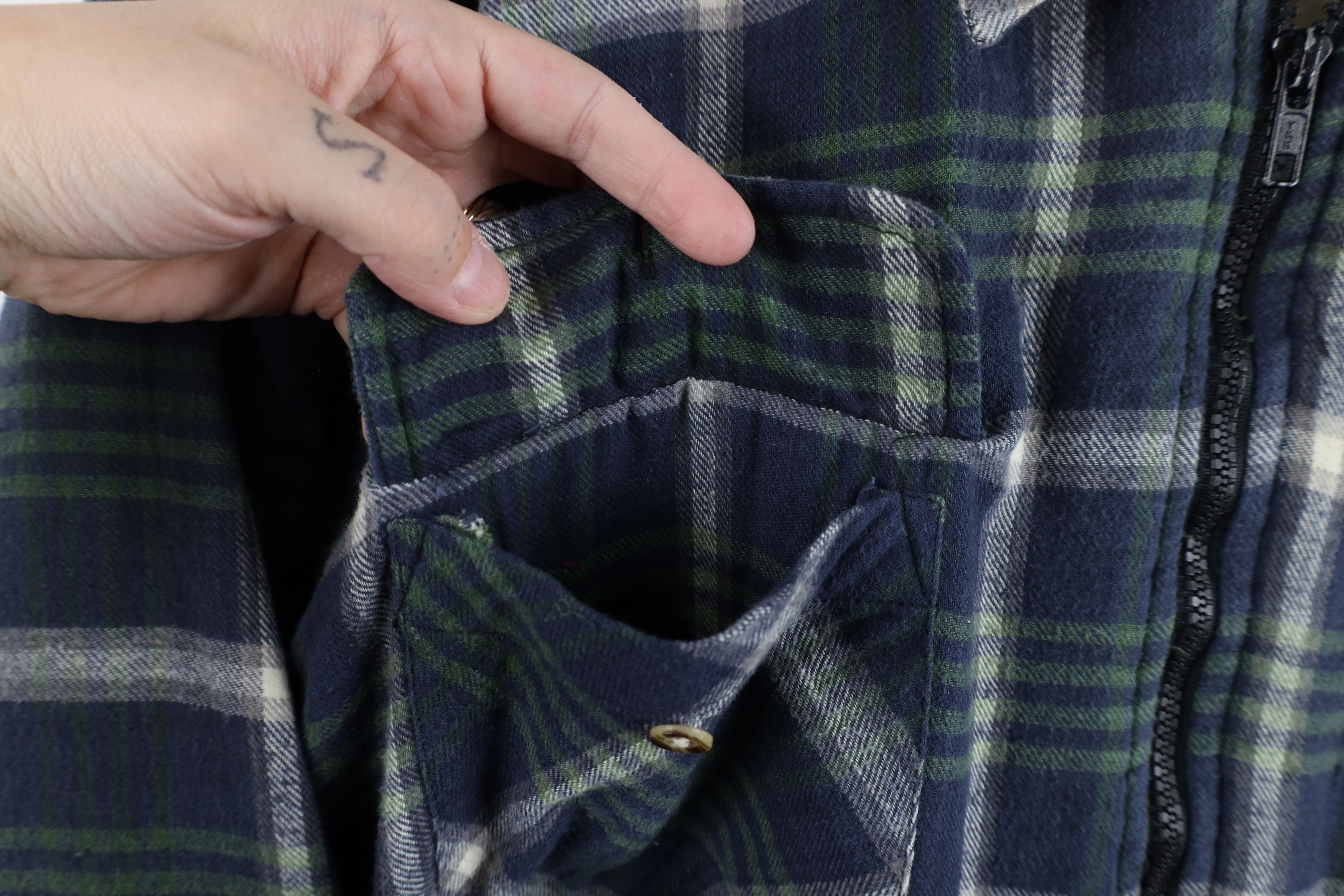 Vintage Vintage 90s Streetwear Fleece Lined Flannel Shirt Jacket Size US XXL / EU 58 / 5 - 8 Thumbnail