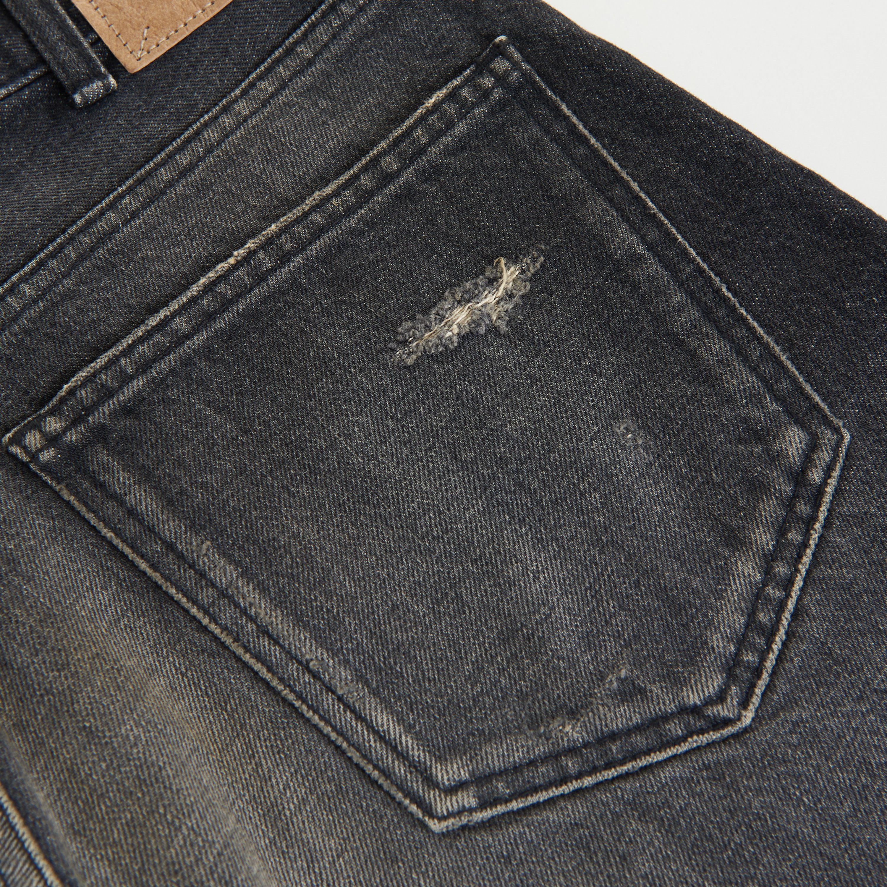 Celine × Hedi Slimane Wesley Jeans - Destroyed Black Paradiso Wash Denim, Low-Rise Size US 34 / EU 50 - 16 Thumbnail