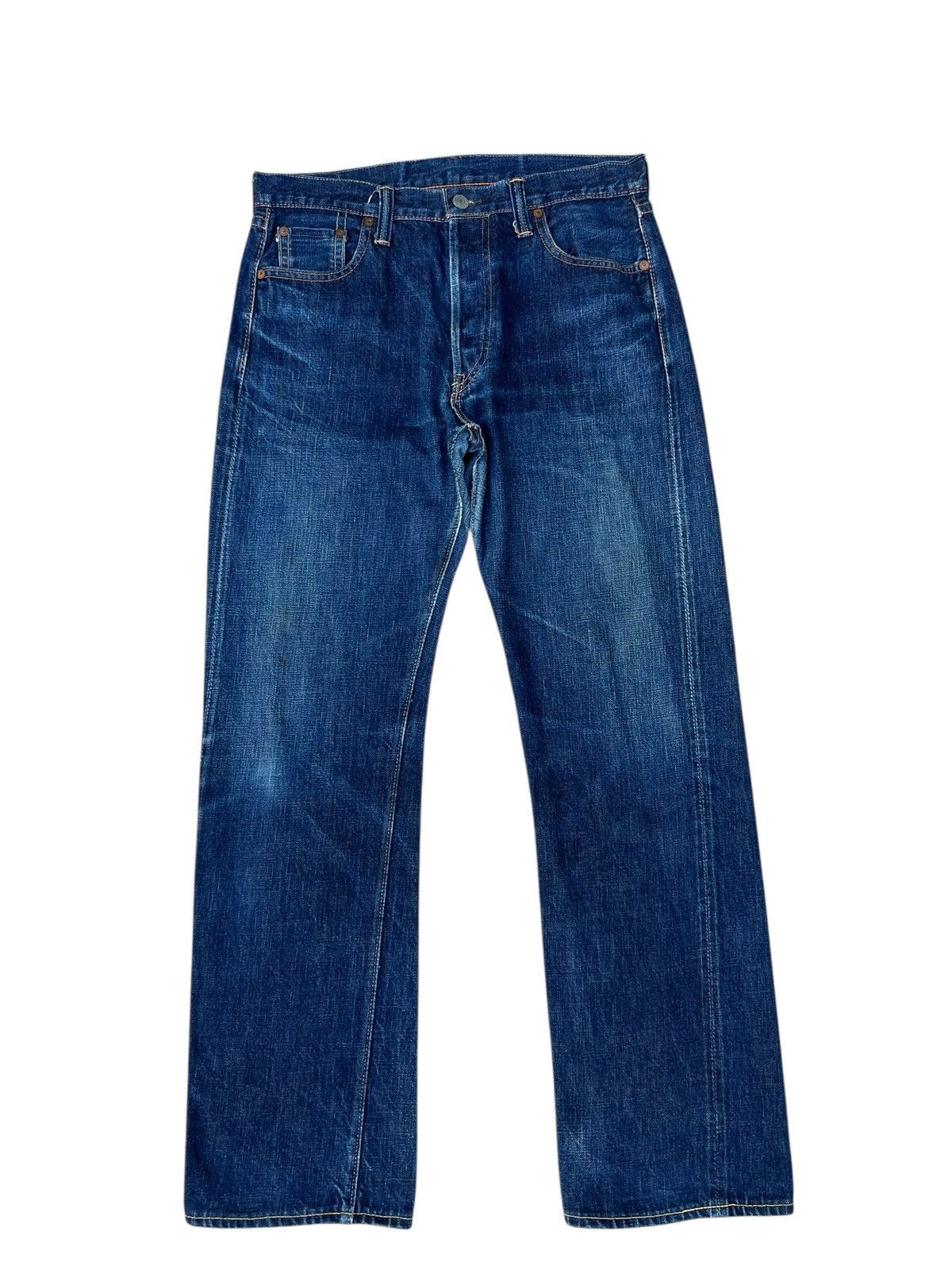 Full Count & Co. Vintage Full Count Japan Fade Blue Denim Selvedge Jeans Size US 31 - 1 Thumbnail