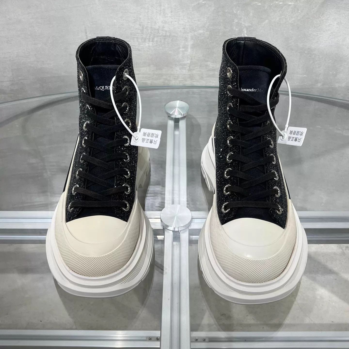 Alexander McQueen Alexander McQueen shimmer black white boots size 36 Size US 5.5 / IT 35.5 - 1 Thumbnail